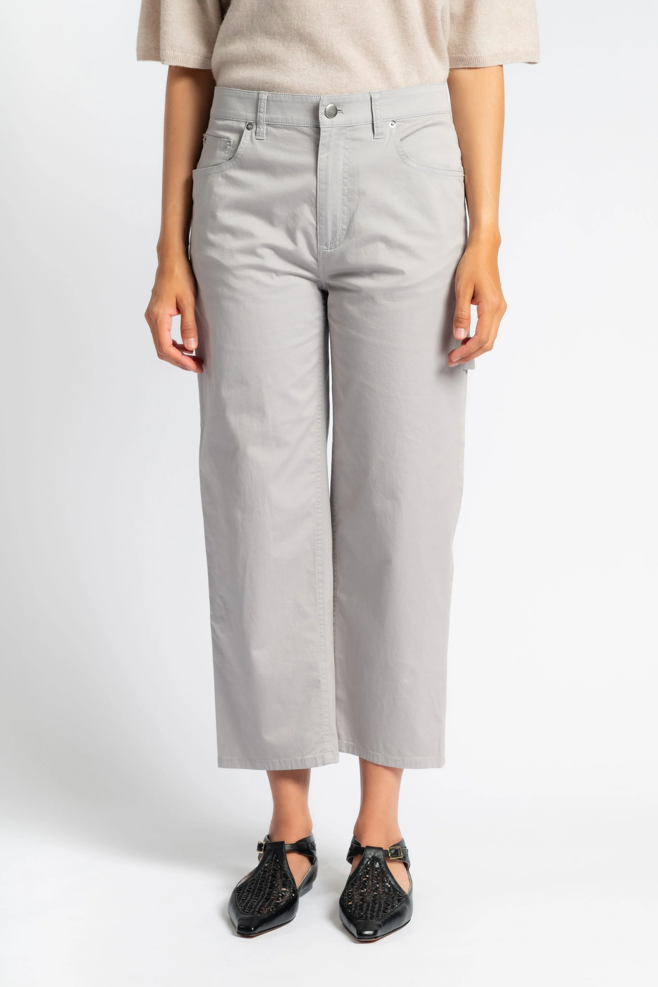 Built For Life Garment Dyed Silky Cotton Cropped Slouchy Cargo