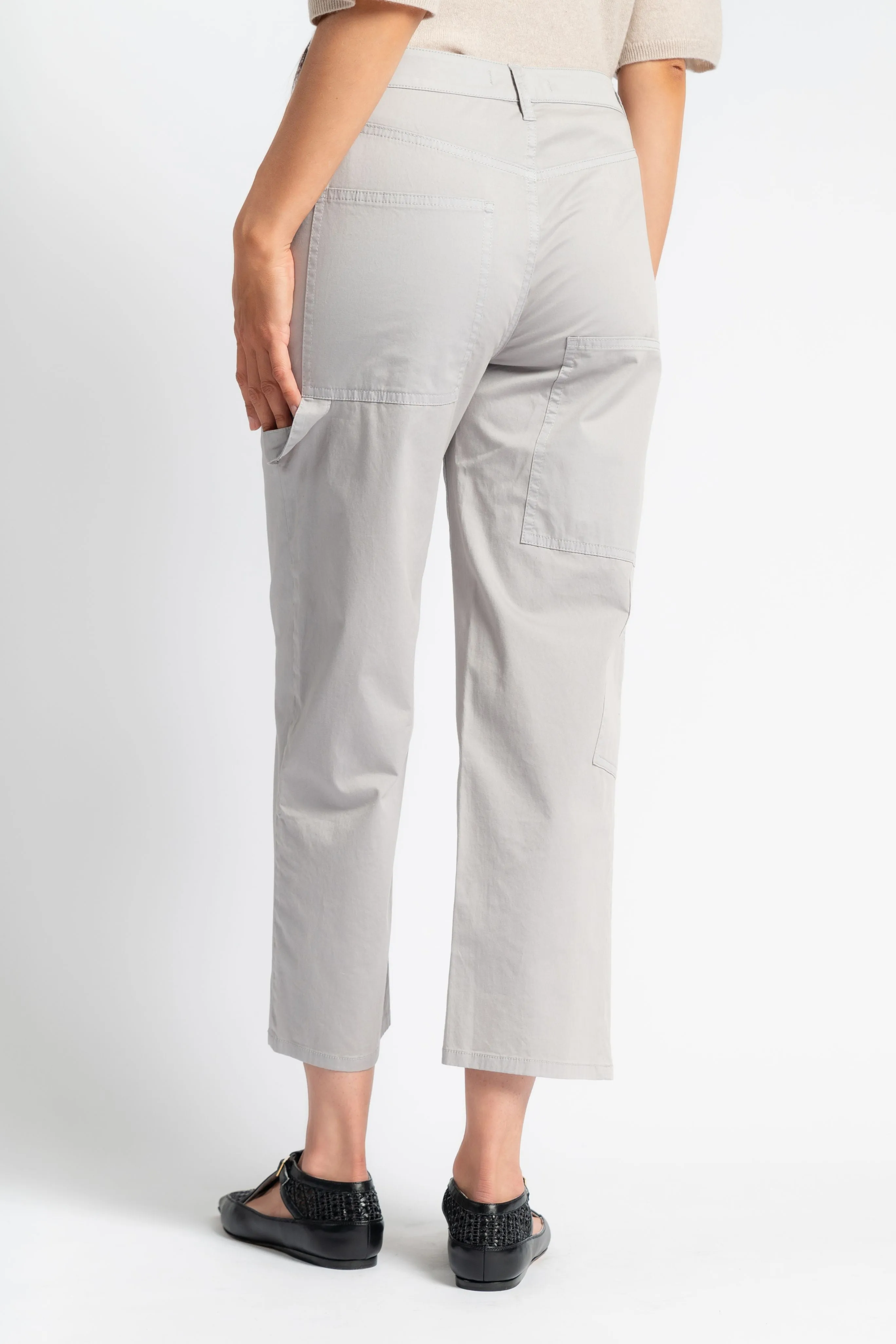 Garment Dyed Silky Cotton Cropped Slouchy Cargo Minimalist Style Festival Outfit Loose All Round Wear