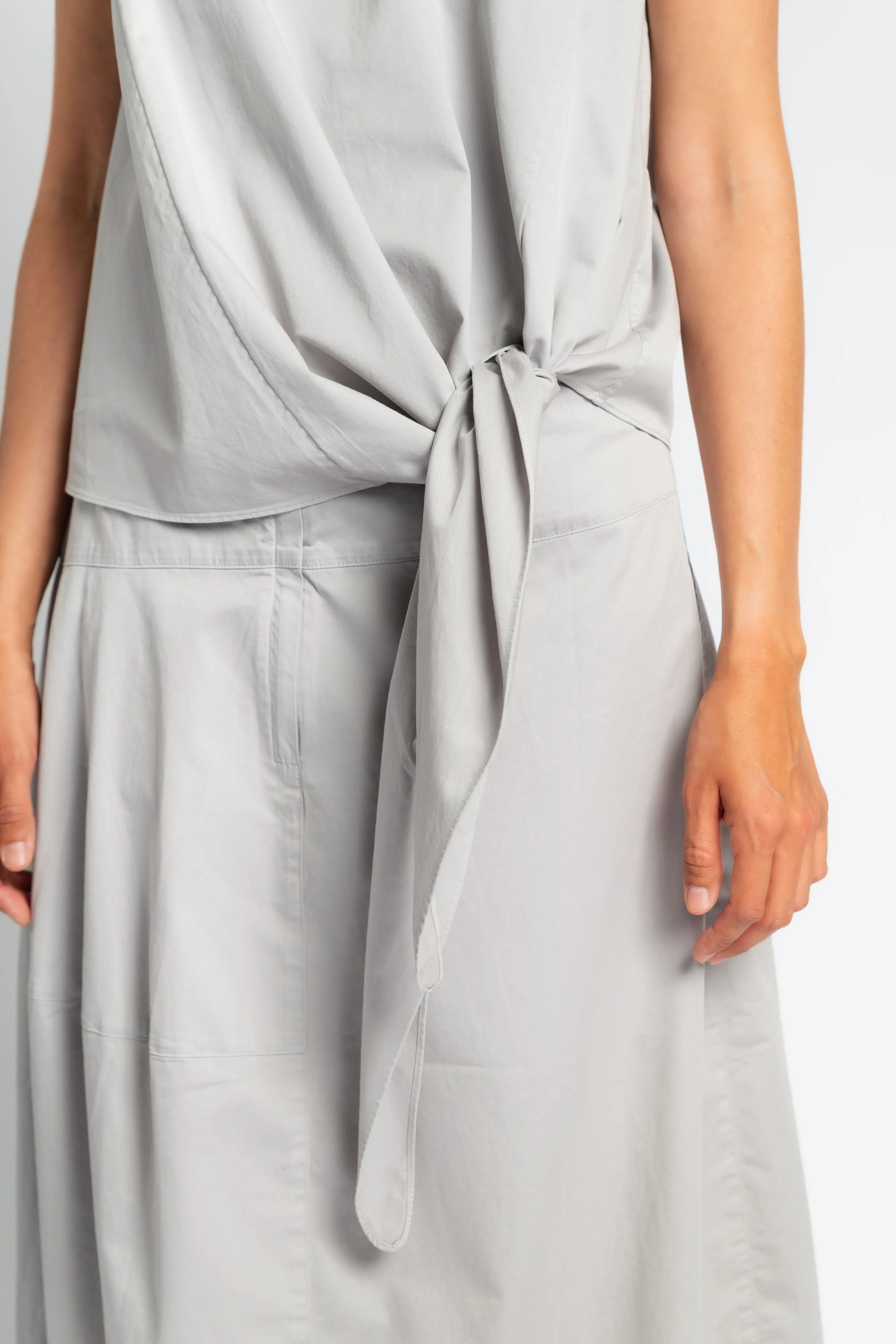 Garment Dyed Silky Cotton Tie Front Top NonToxicCoating HeavyweightThermal