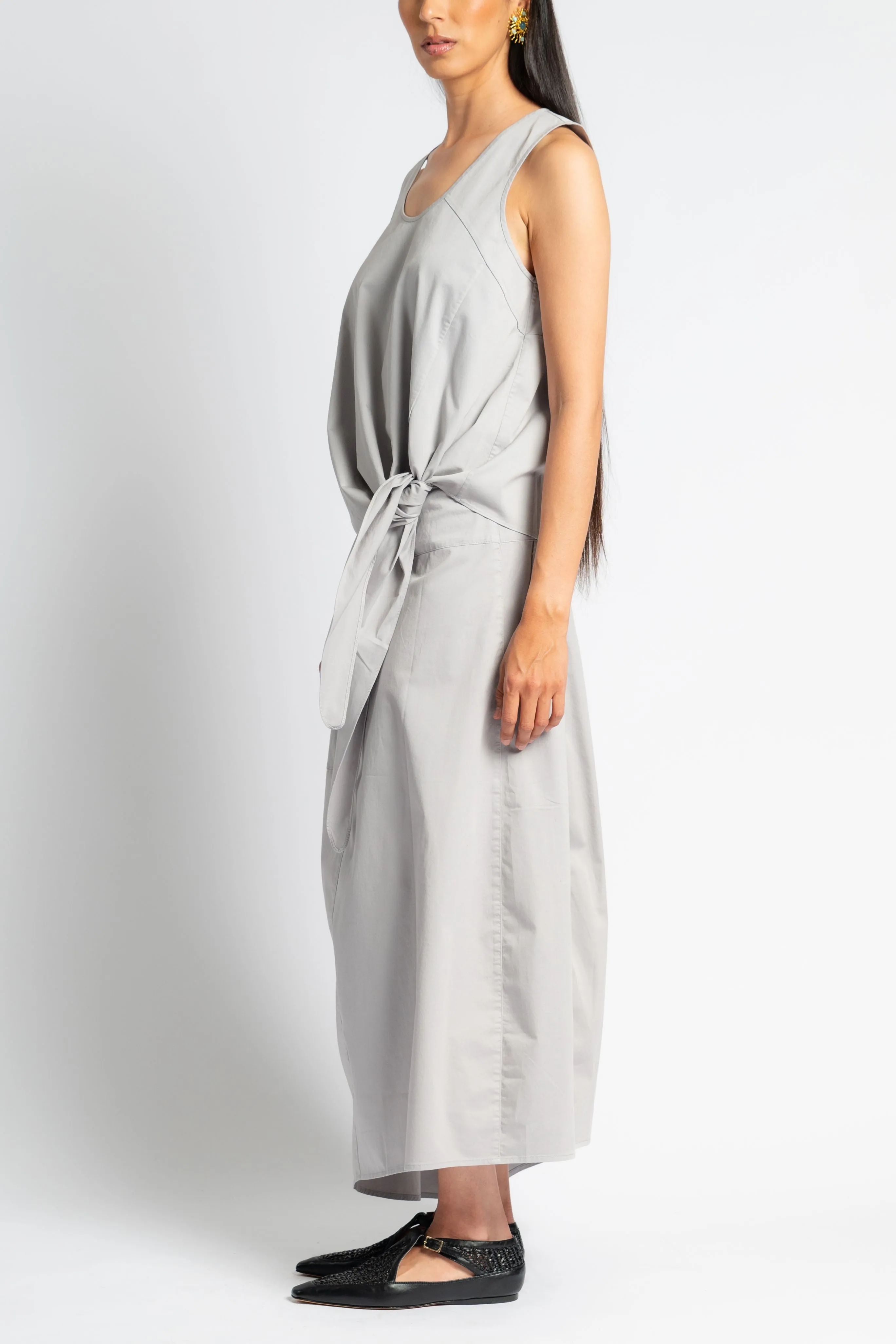 ReinforcedShoulderConstruction Garment Dyed Silky Cotton Tie Front Top