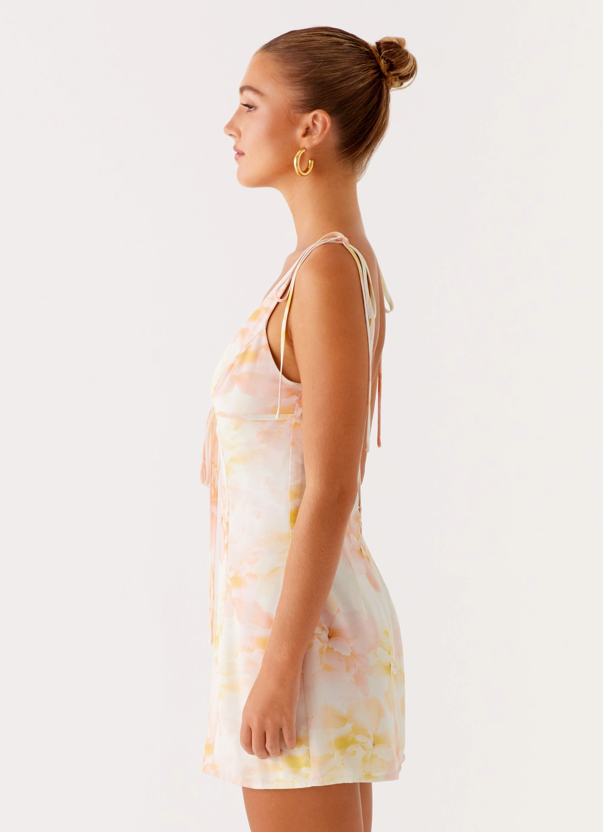 Clean Aesthetic Lightweight texture Alden Mini Dress - Floral Print