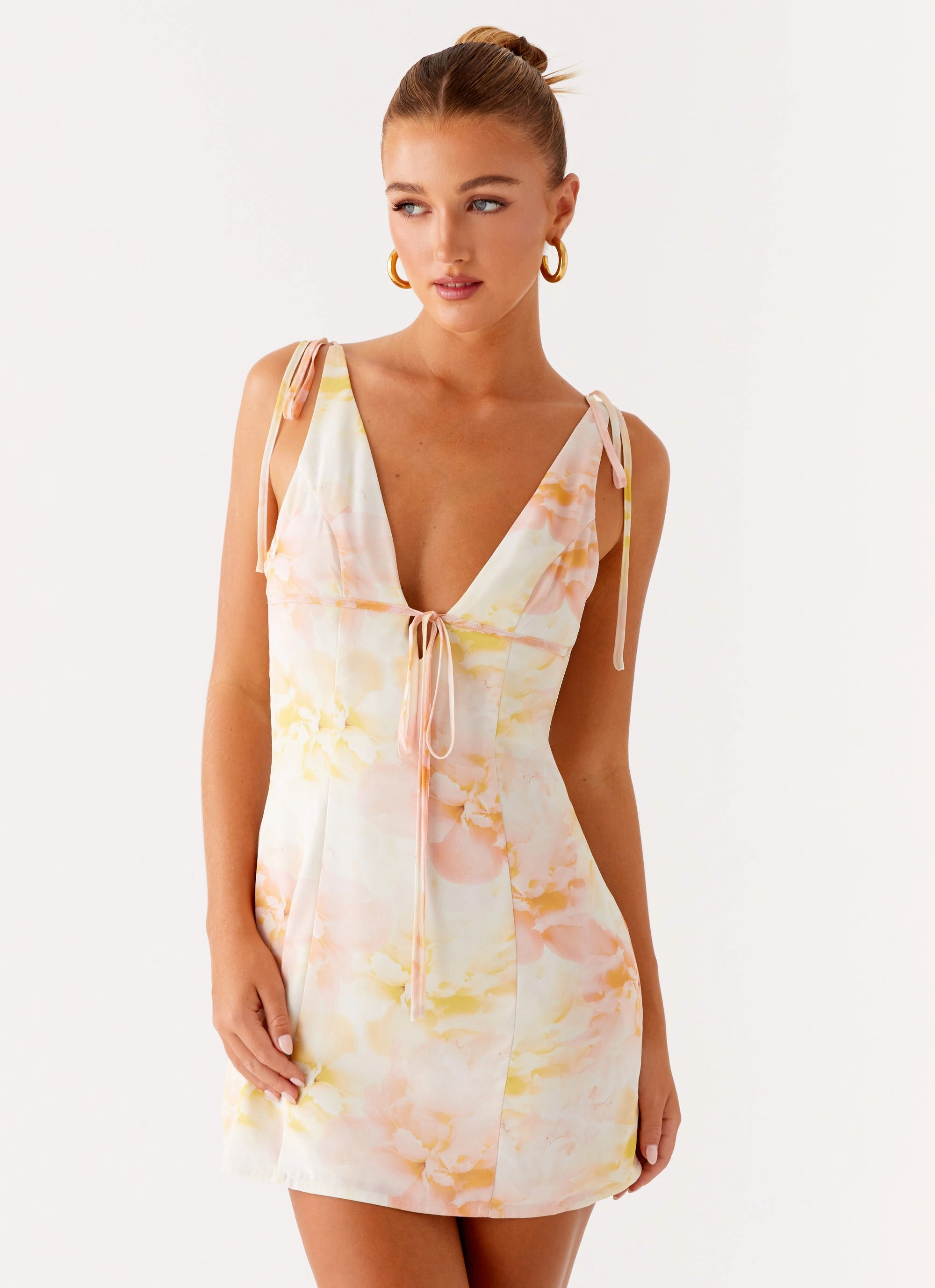 Alden Mini Dress - Floral Print Personality Style Soft Styling