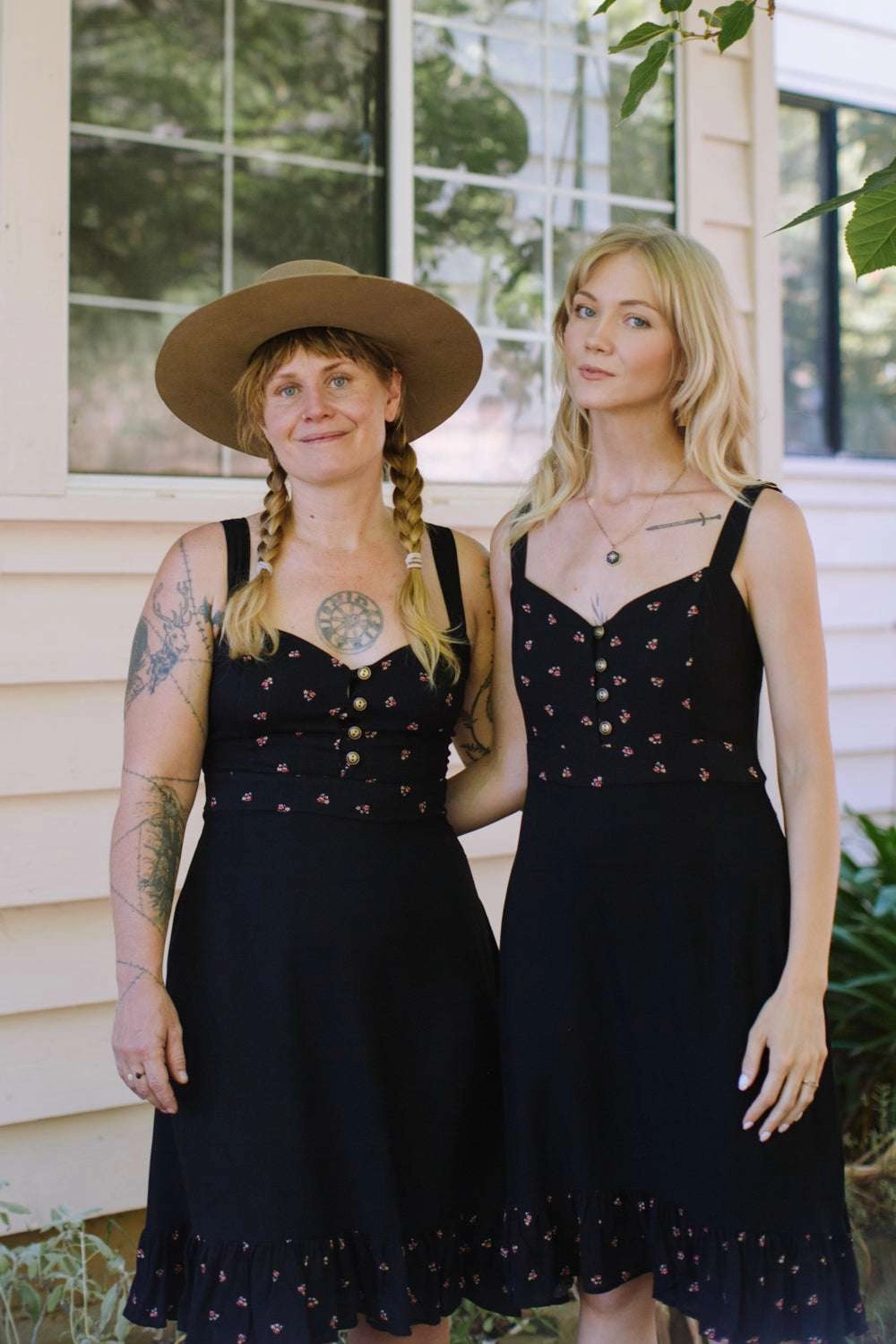 Gemma Dress in Black and Floral Easy Pretty