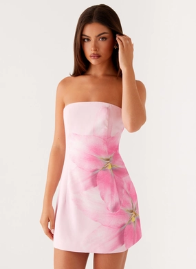 Slow Fashion Sugar Rush Strapless Mini Dress - Pink