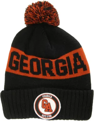 Georgia Ribbed Cuff Knit Winter Hat Pom Beanie