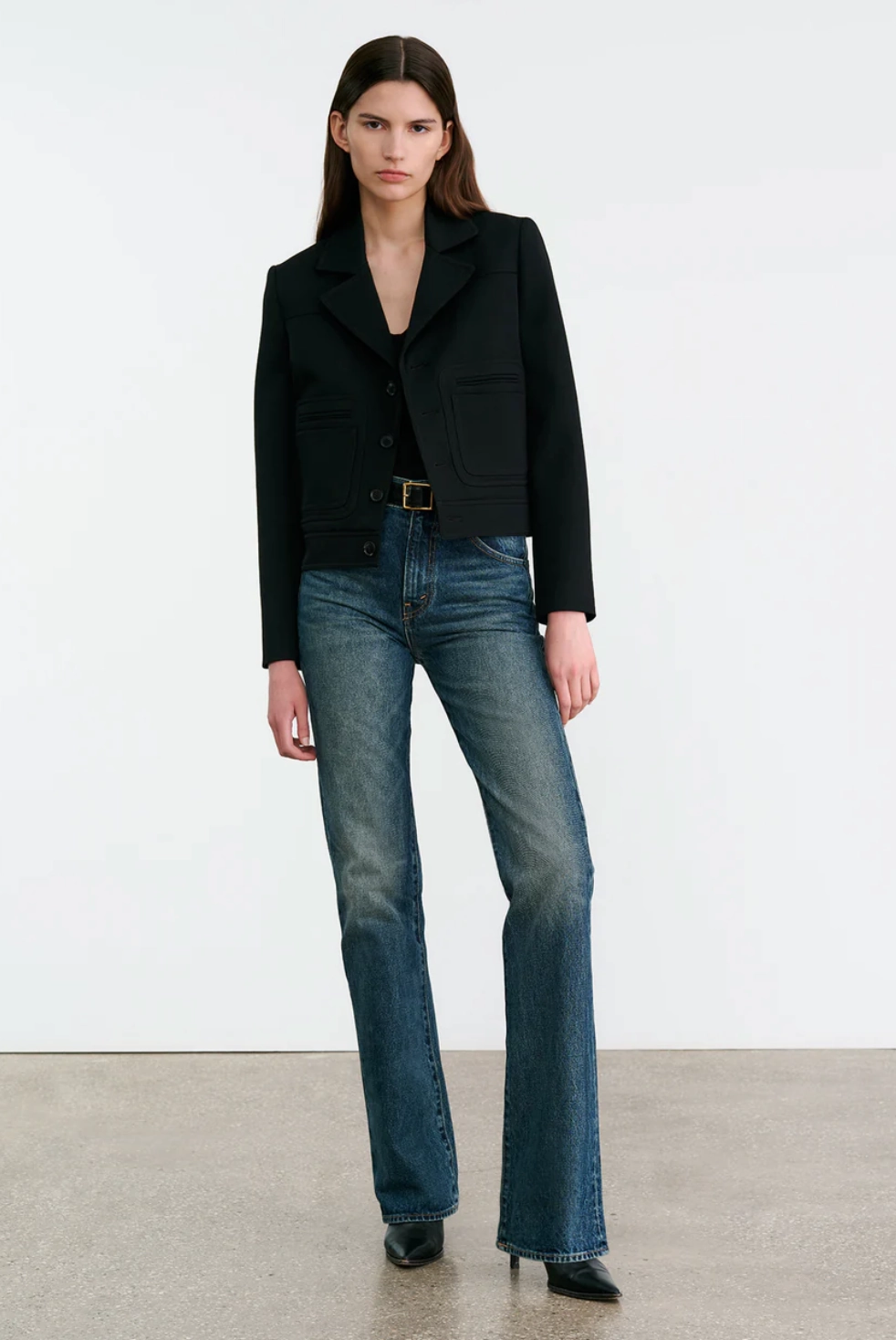 Georgy Jacket in Black Articulated Seams