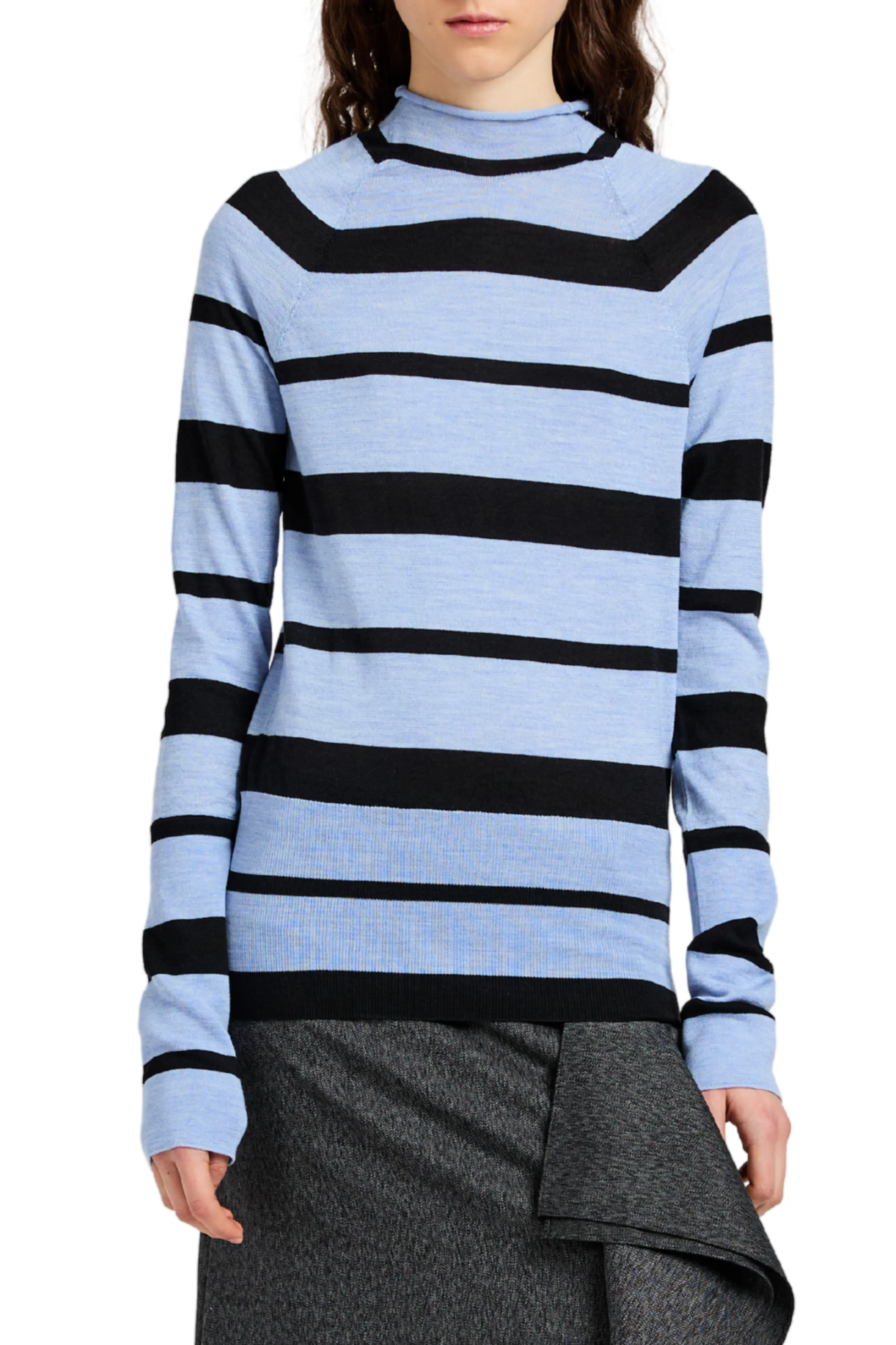 VNeck Style Garment Washed Finish Gia Top in Superfine Merino Silk