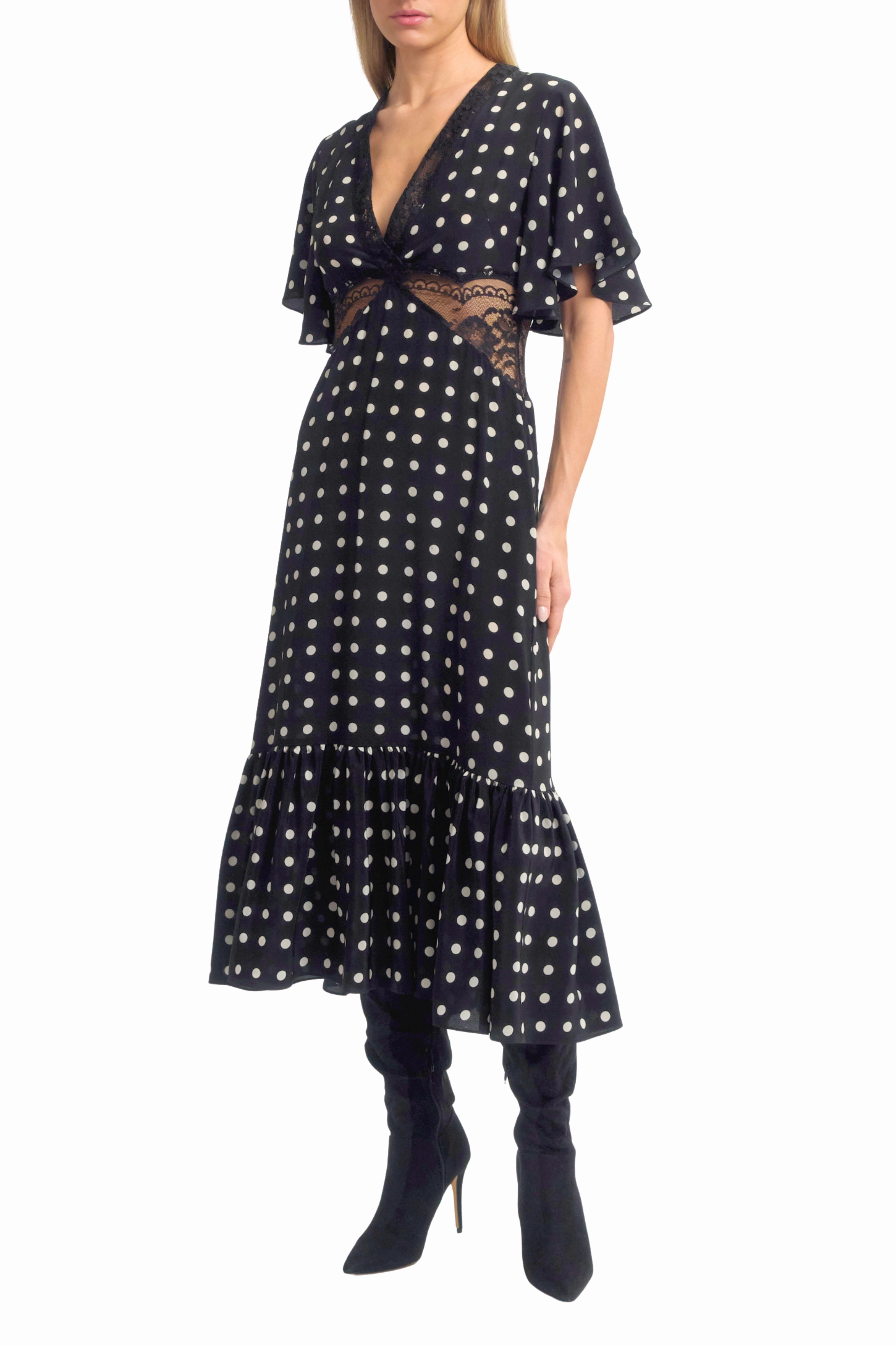 Morning Wear Chic and Flattering Gia Dress with Lace