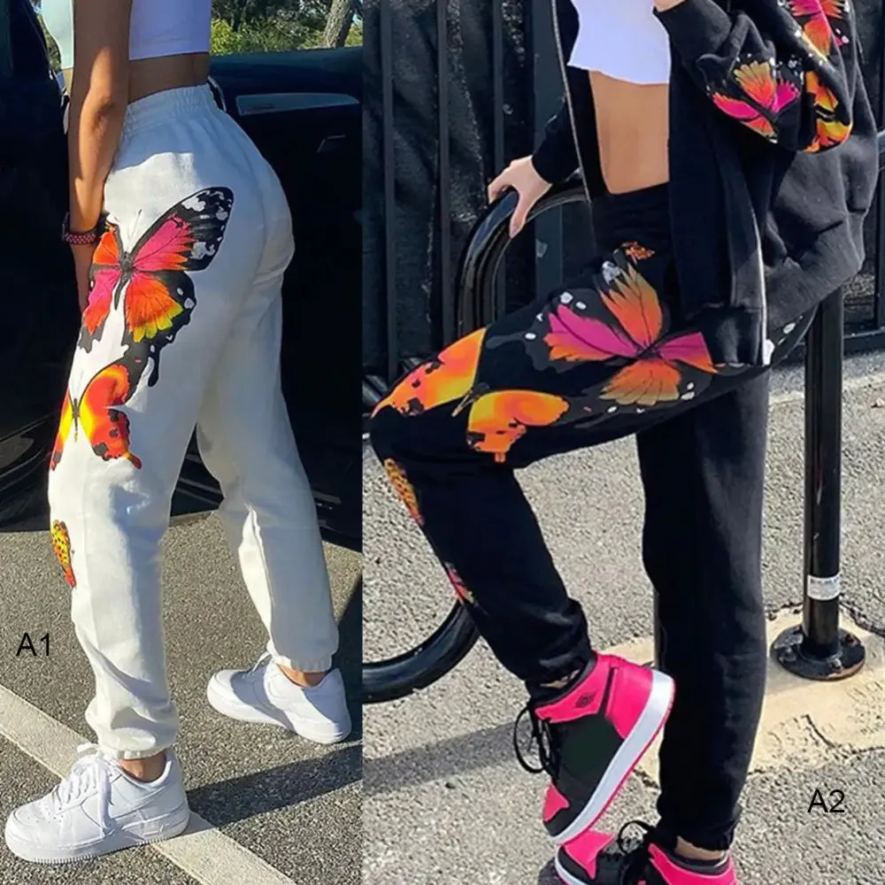 Giant Butterfly High Waist Jogger Pants