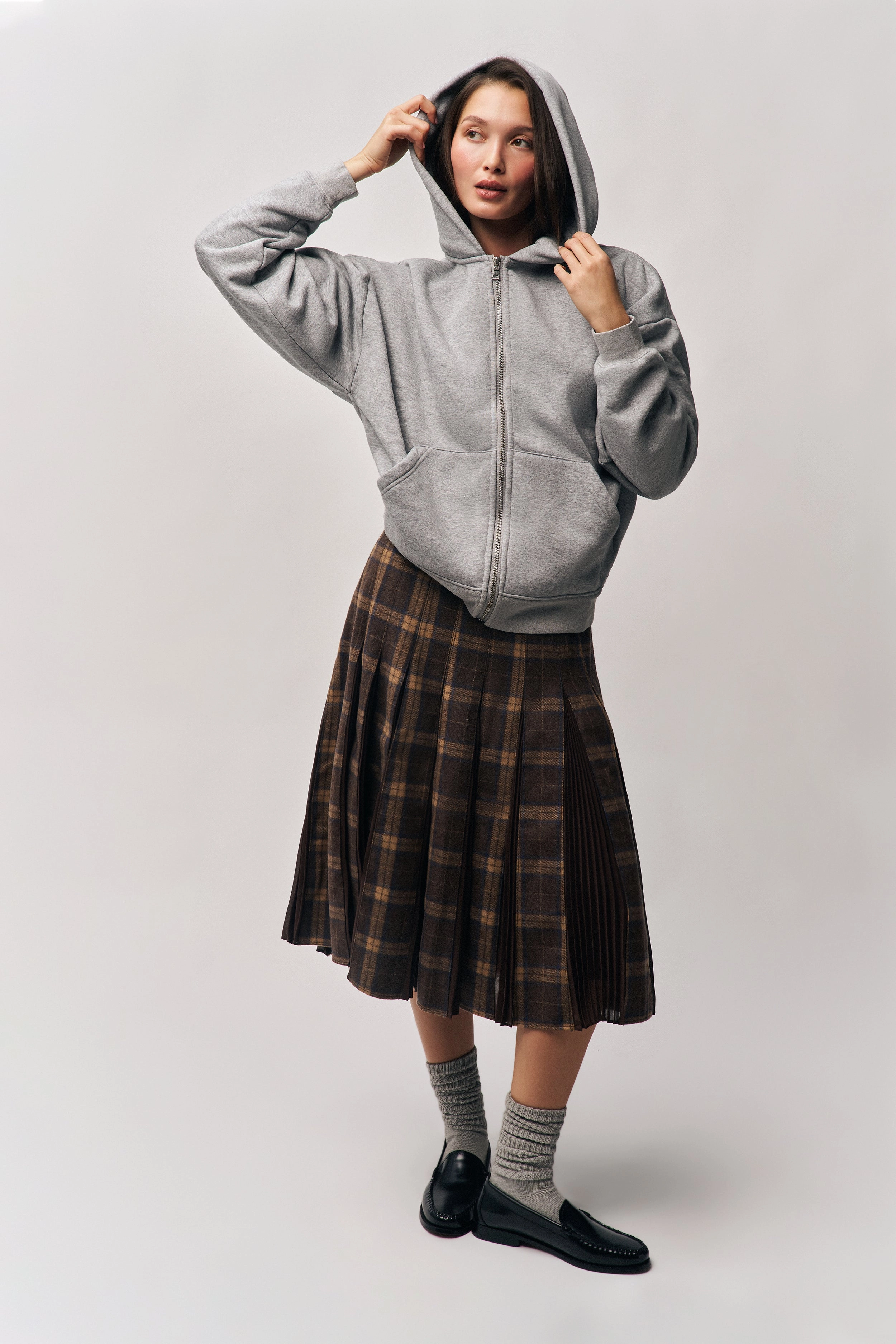 Adjustable Hem Gibson Chiffon Pleated Skirt