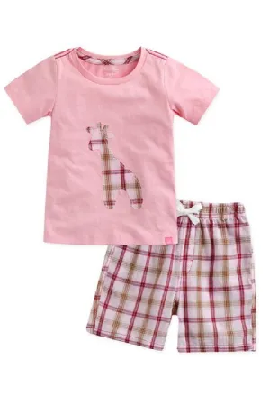 Giffy Pink Short Sleeve Tee & Shorts Set