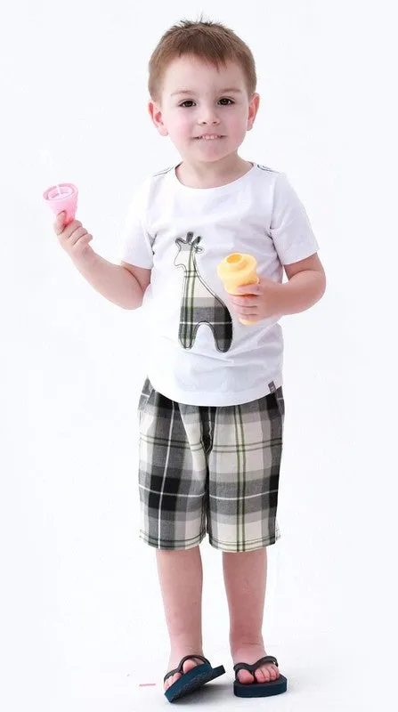 Giffy White Short Sleeve Tee & Shorts Set