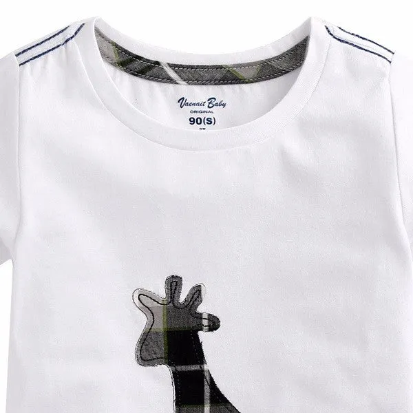 Giffy White Short Sleeve Tee & Shorts Set