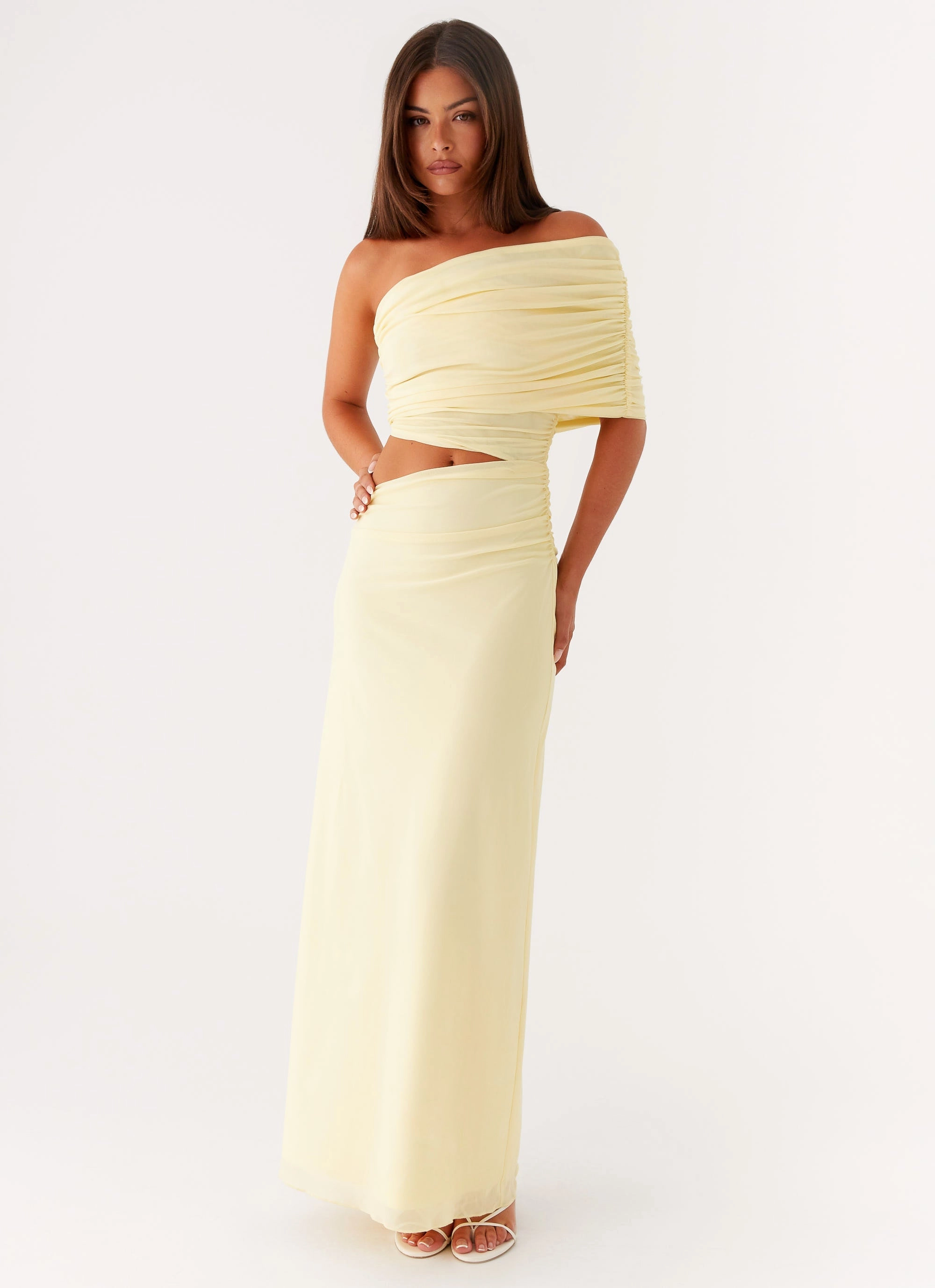 Gillian Maxi Dress - Yellow Event Safe Day Romance