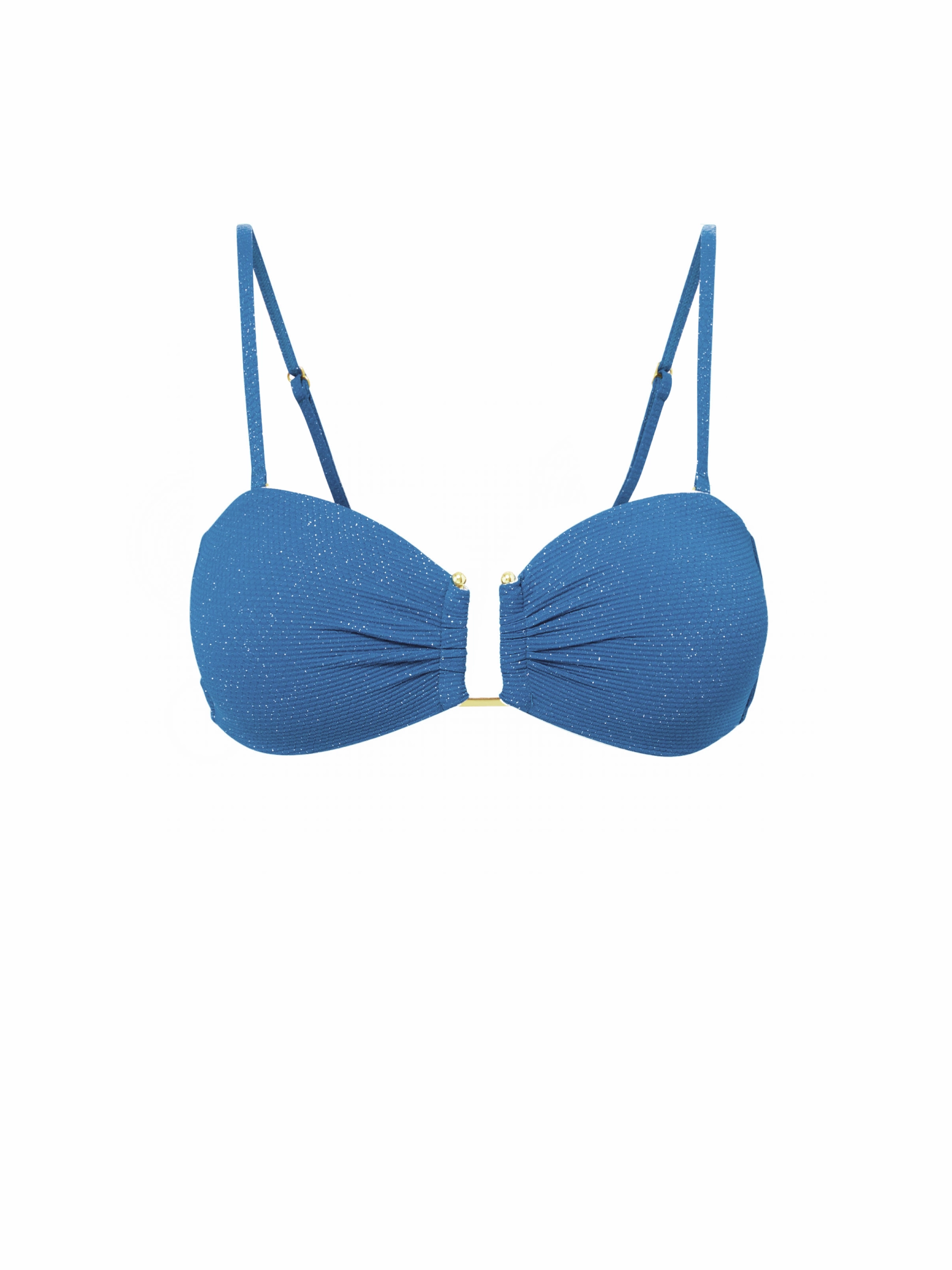 Flexible Boning Architecture Snorkeling Gina Top In Steel Blue Metallic Pique