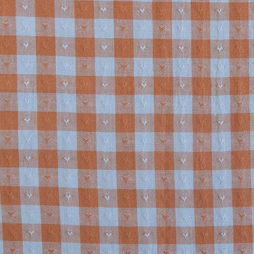 Gingham Dobby Hearts in Riviera | Queen of Hearts | Fableism Supply Co
