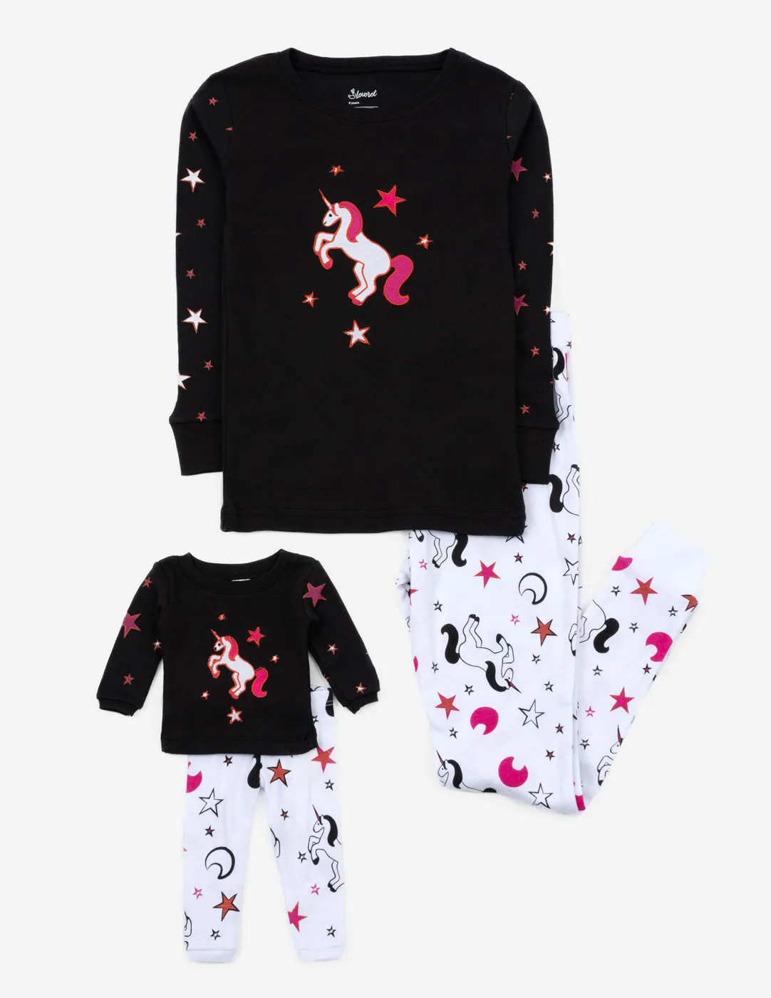 Girl and Doll Matching Unicorn Print Pajamas