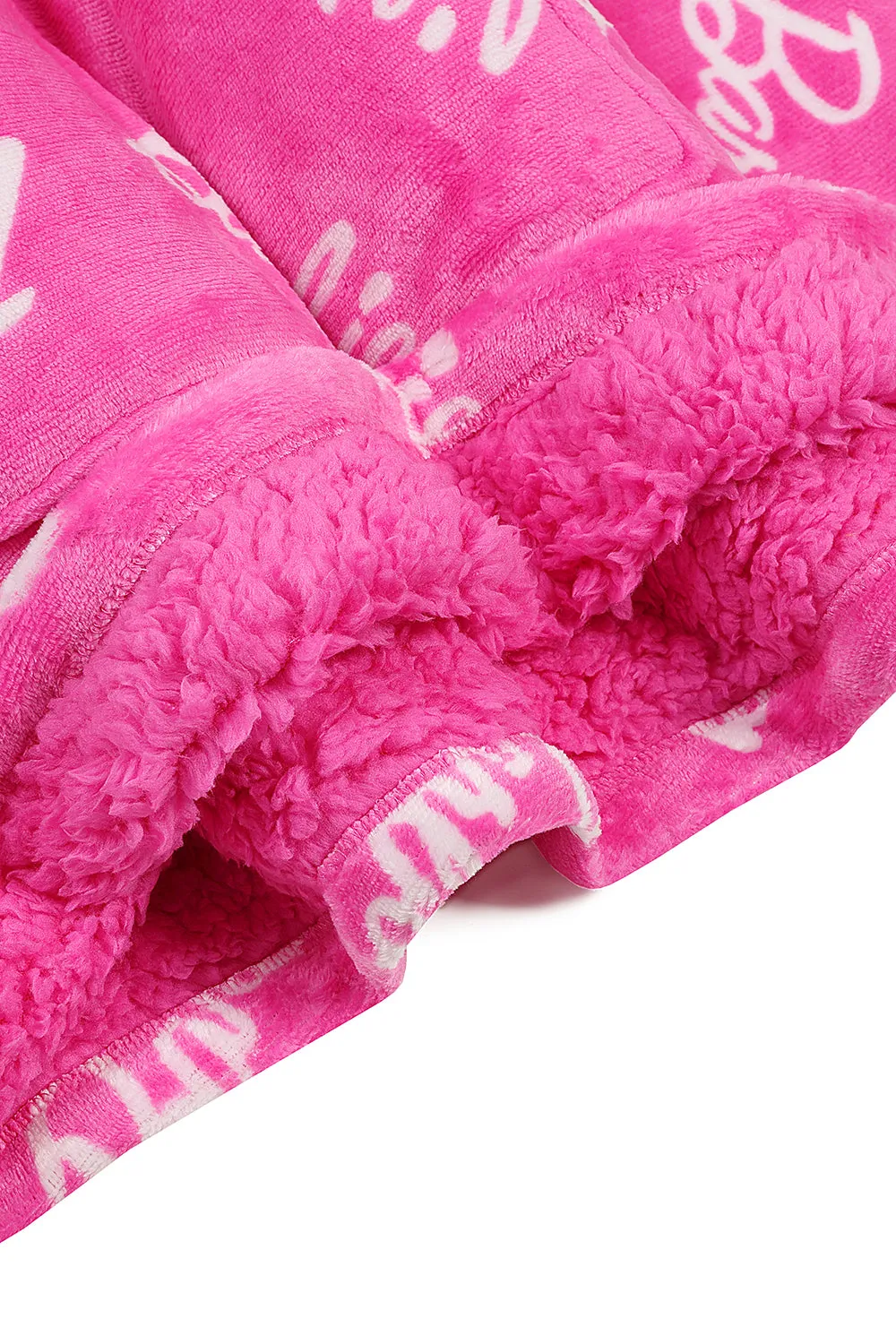 Girls Barbie Pink Oversized Fleece Lined Hoodie Kids