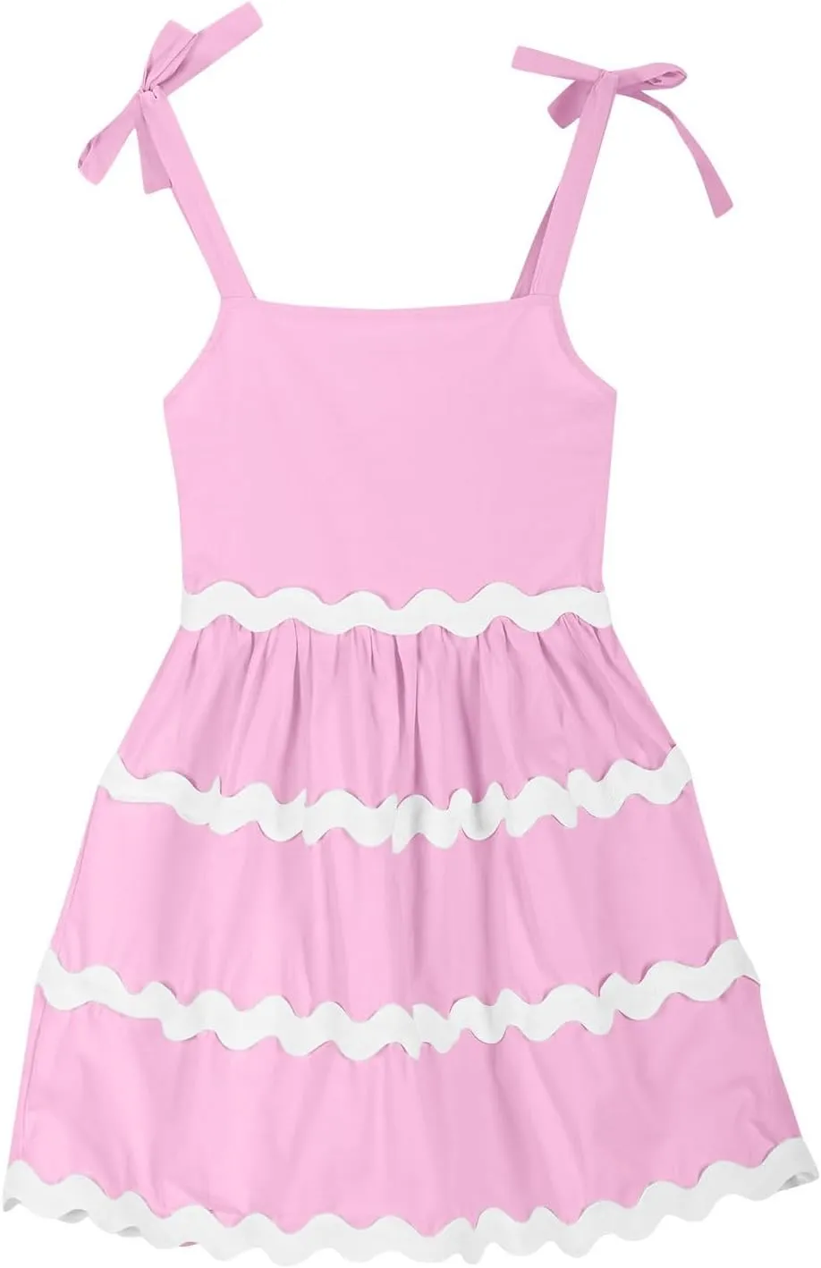 Girls Dress Summer Spaghetti Strap Boho Dress A-Line Fashion Midi Dress 3-12 Years