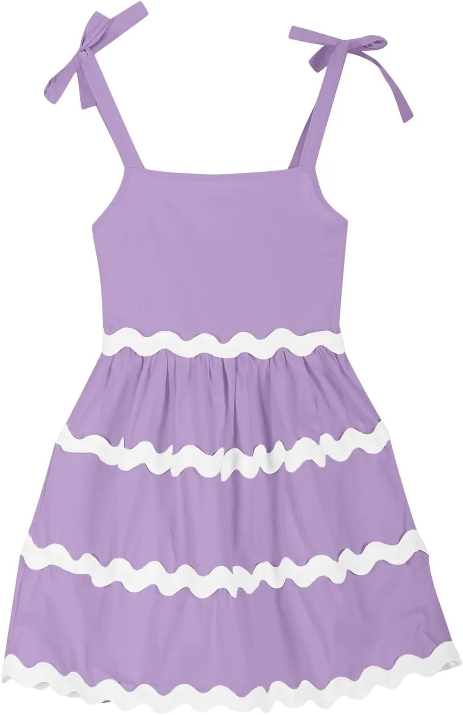 Girls Dress Summer Spaghetti Strap Boho Dress A-Line Fashion Midi Dress 3-12 Years
