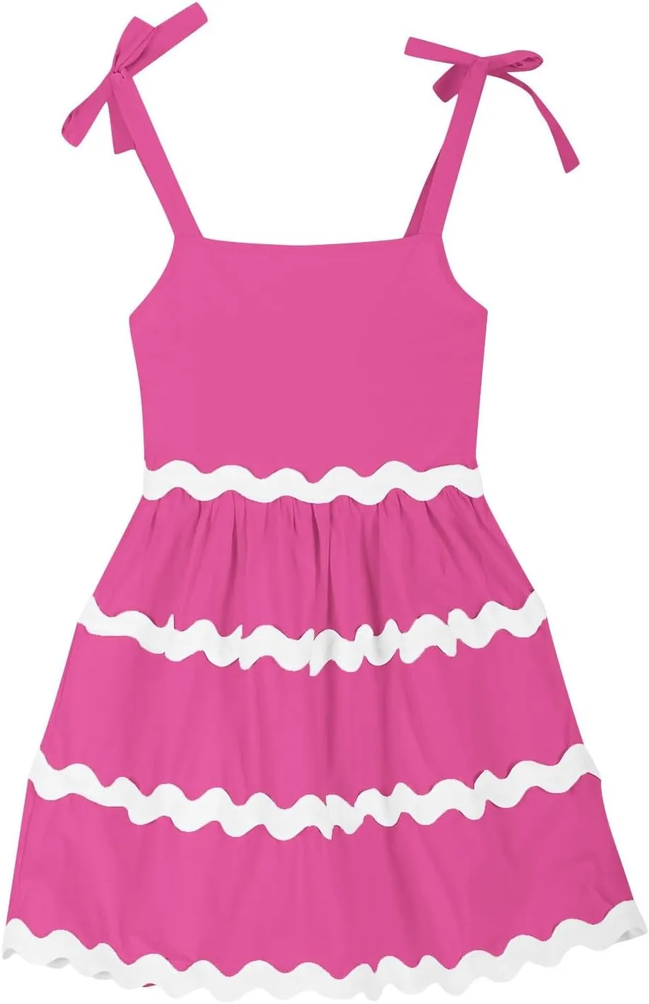 Girls Dress Summer Spaghetti Strap Boho Dress A-Line Fashion Midi Dress 3-12 Years
