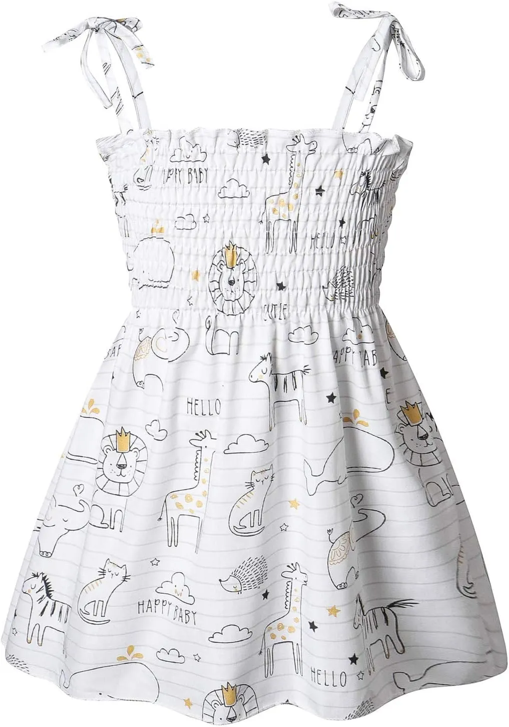 Girls Spaghetti Strap Dress Floral Print Sleeveless Summer Beach Casual Sundress A-line Mini Dresses