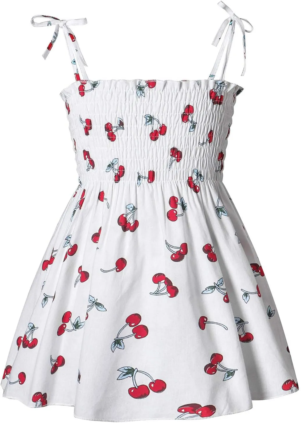 Girls Spaghetti Strap Dress Floral Print Sleeveless Summer Beach Casual Sundress A-line Mini Dresses
