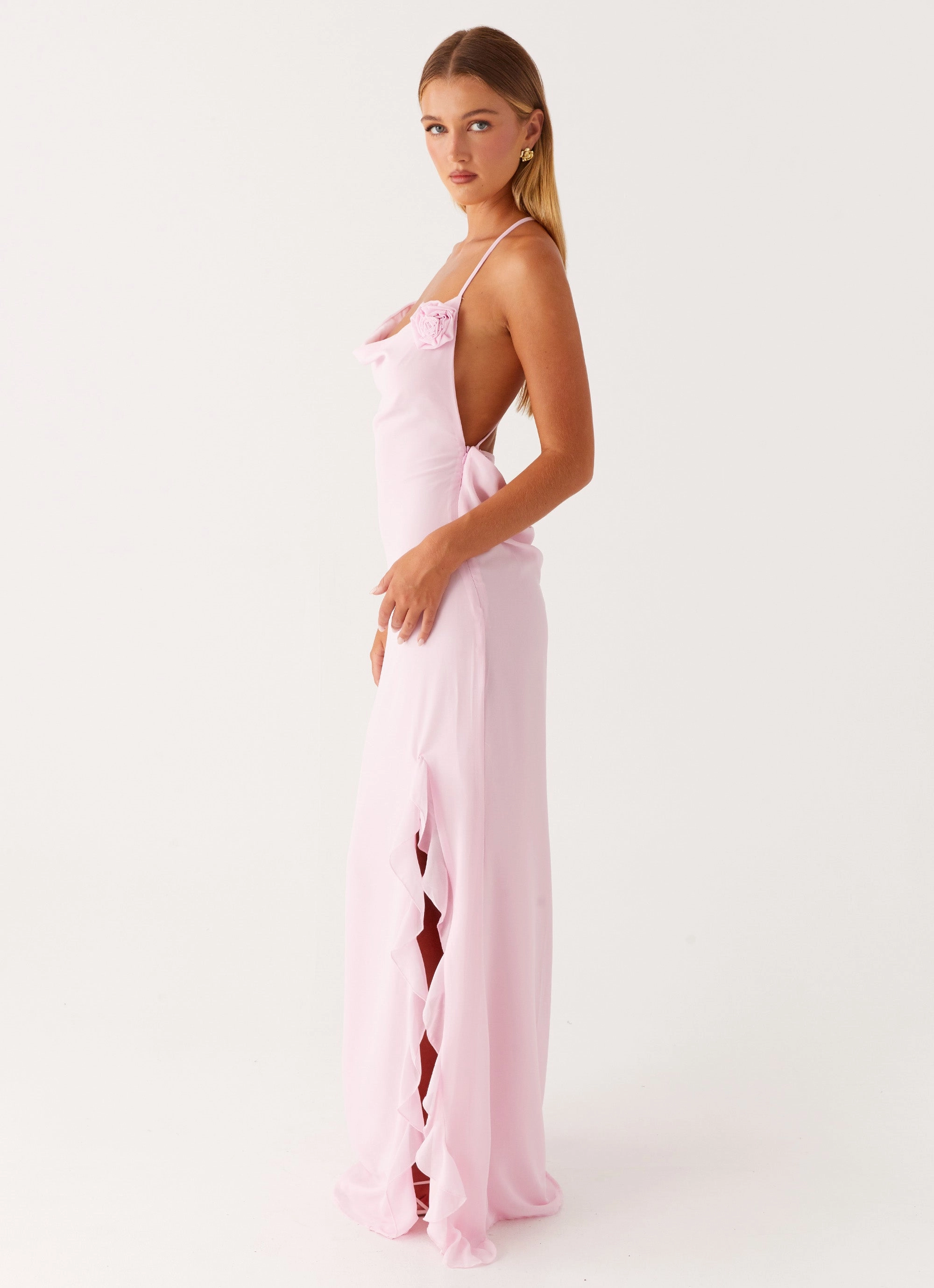 Dress for brunch Front-Zip First Class Maxi Dress - Pink