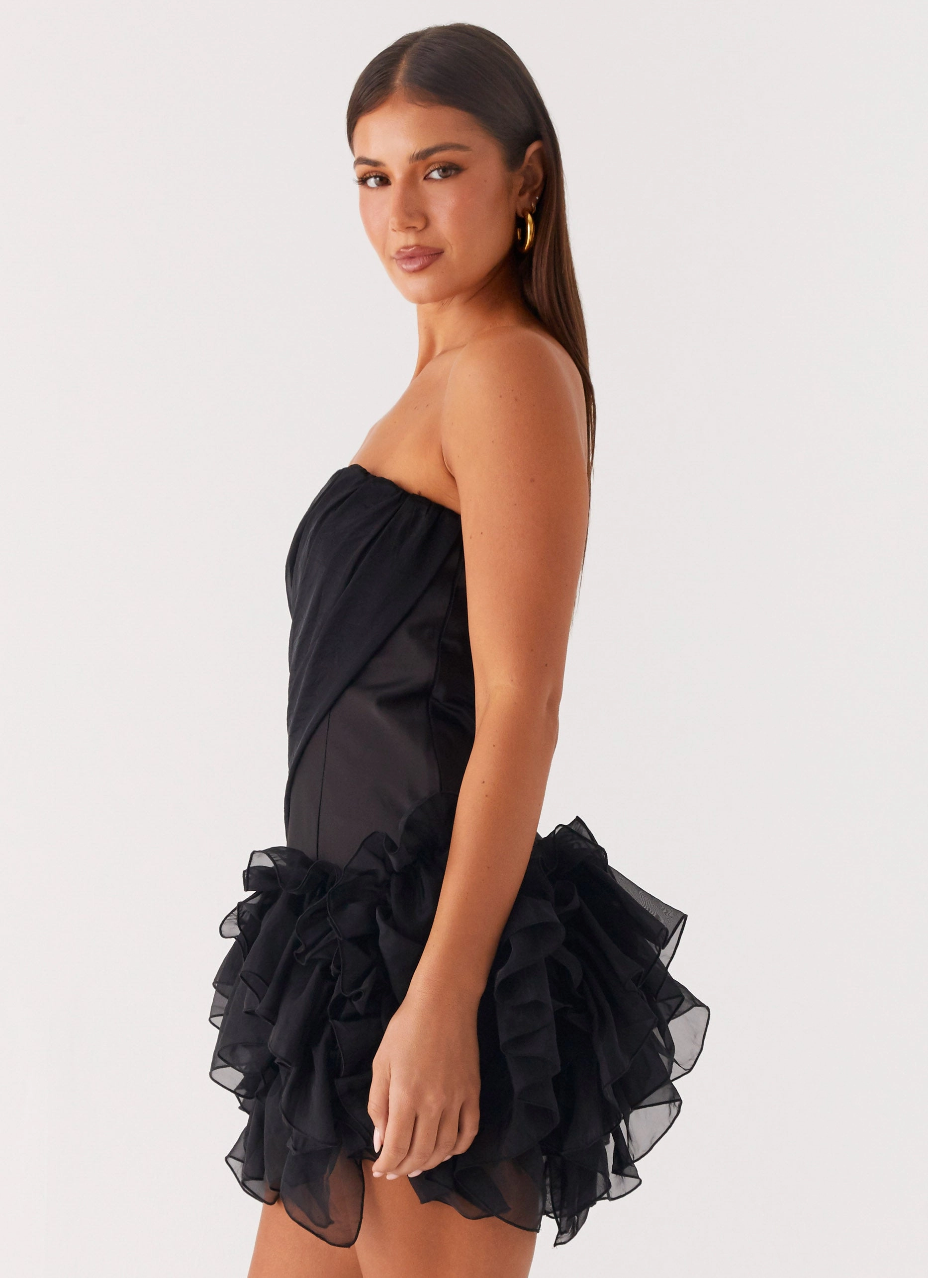 Smart Casual Vibrant color Arabian Nights Mini Dress - Black