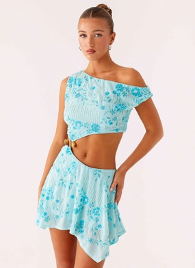 No Ride Up Easy Layer Aletta Sequin Mini Dress - Blue