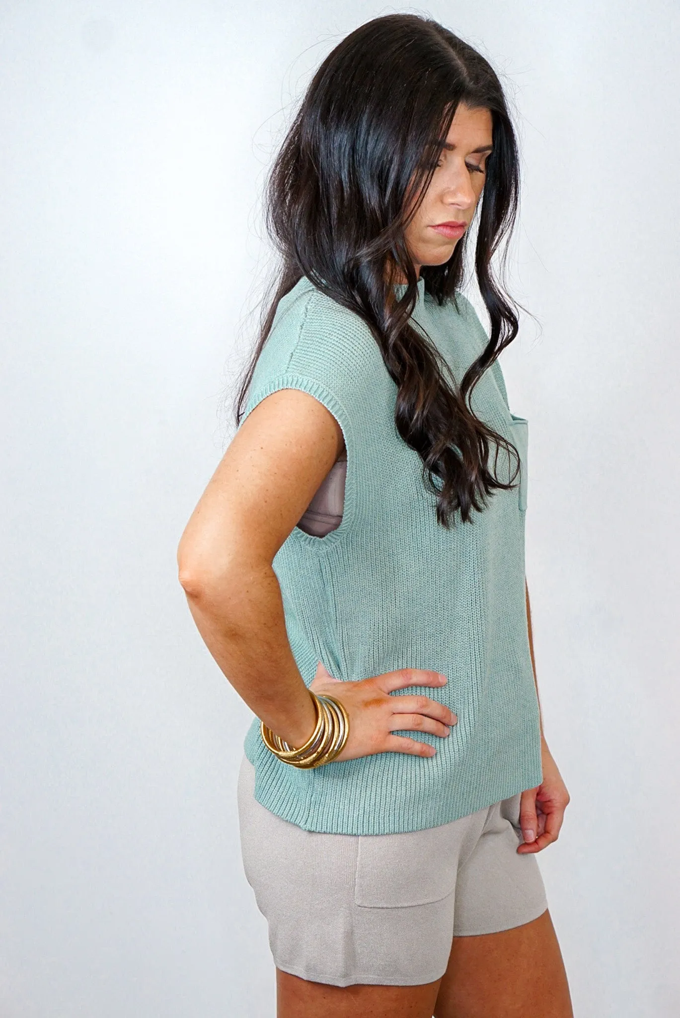 Going Viral Sage Knit Set