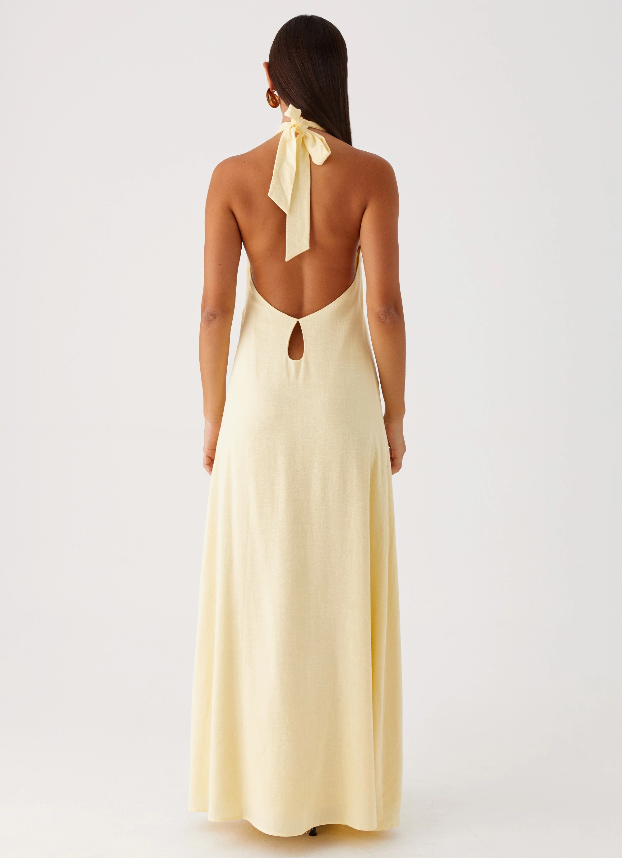 Golden Child Linen Maxi Dress - Yellow Flower Grace