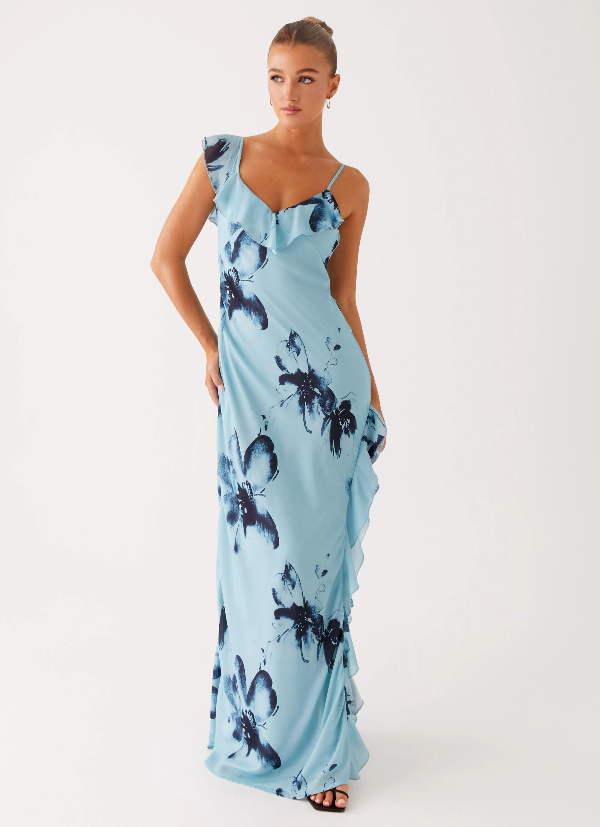 Goldsmith Maxi Dress - Blue Black Floral Refined Vibe