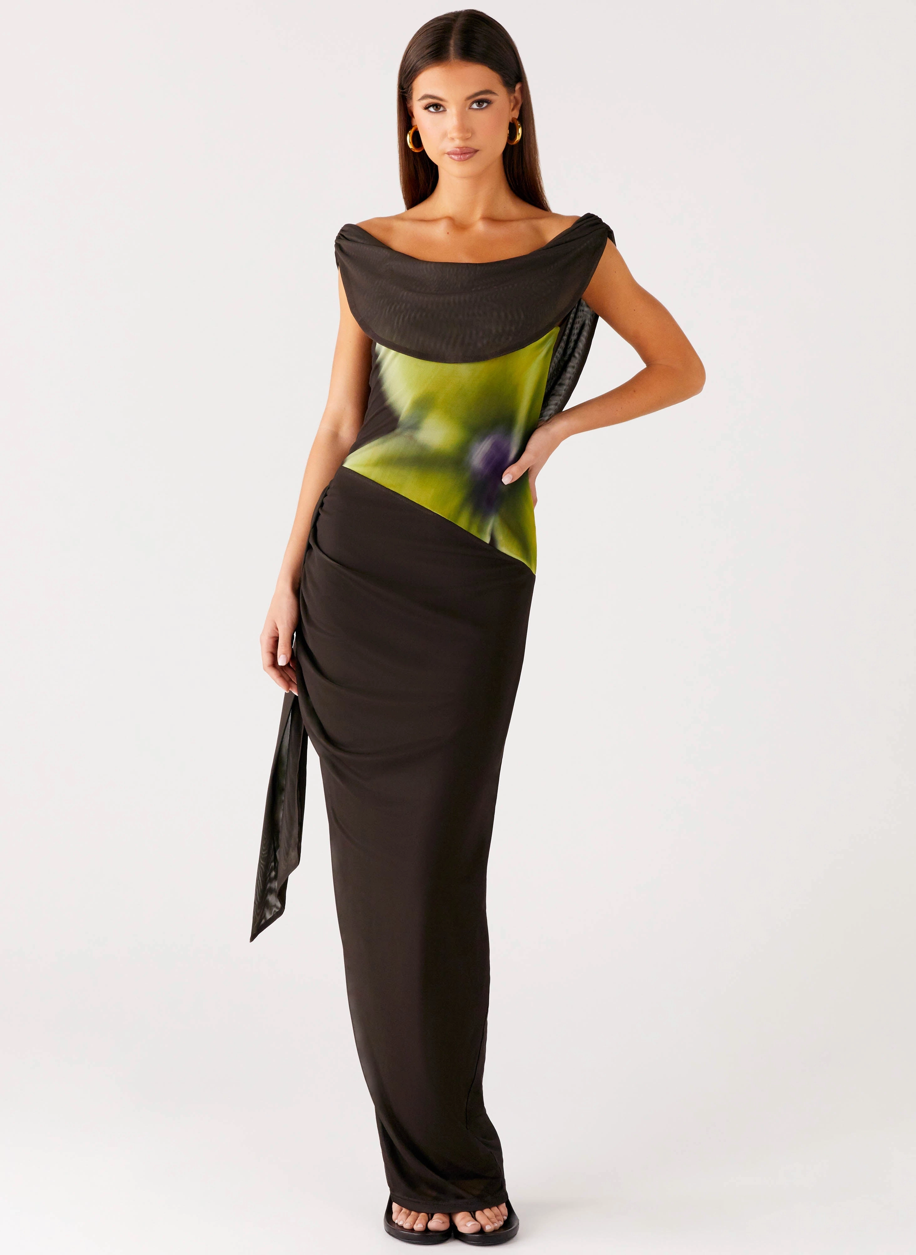 Standout Feature Good Fortune Maxi Dress - Lime Flower