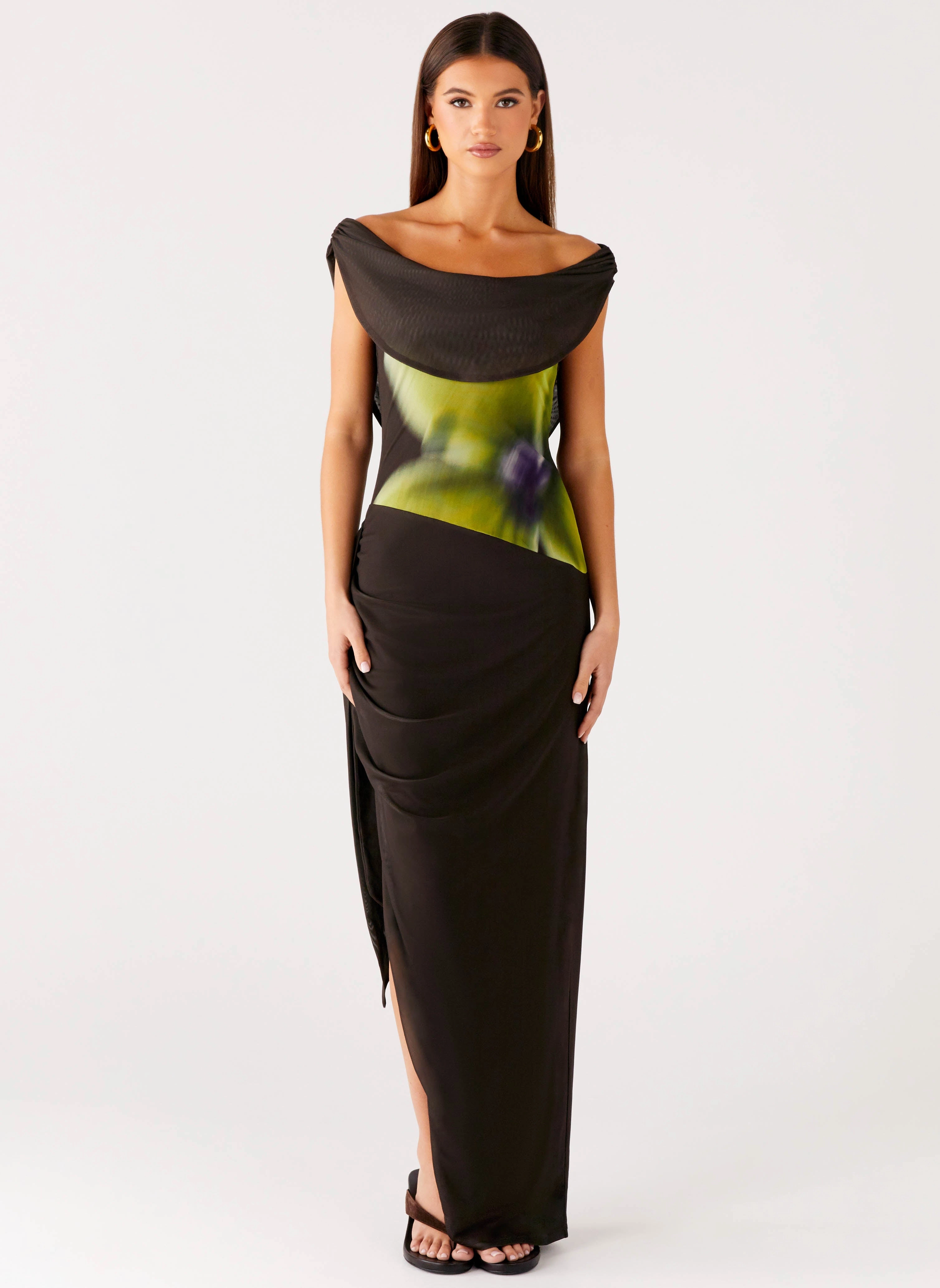 Good Fortune Maxi Dress - Lime Flower Daily Silhouette Chill Fashion