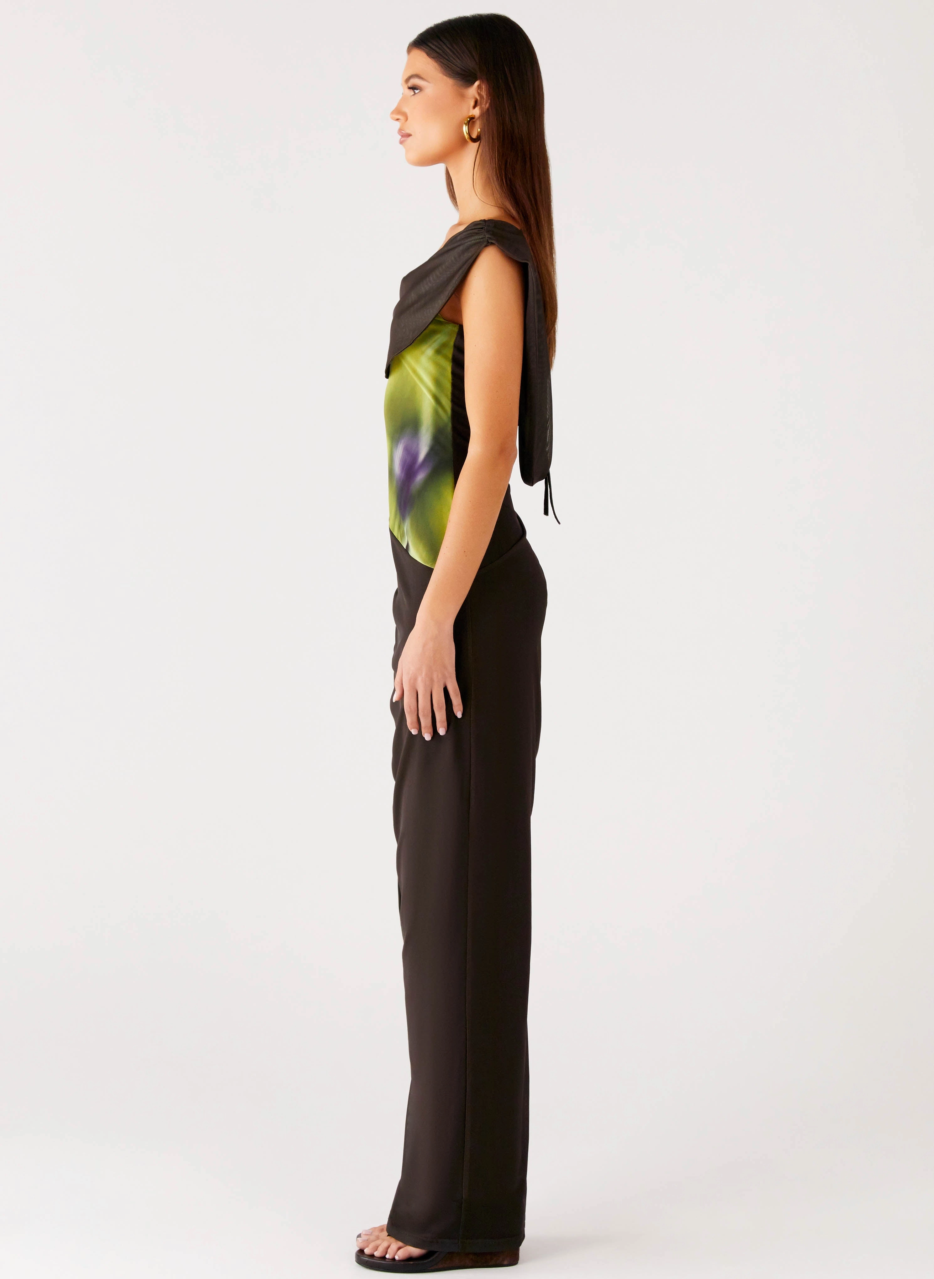 Lace Soft Relaxed Layer Good Fortune Maxi Dress - Lime Flower