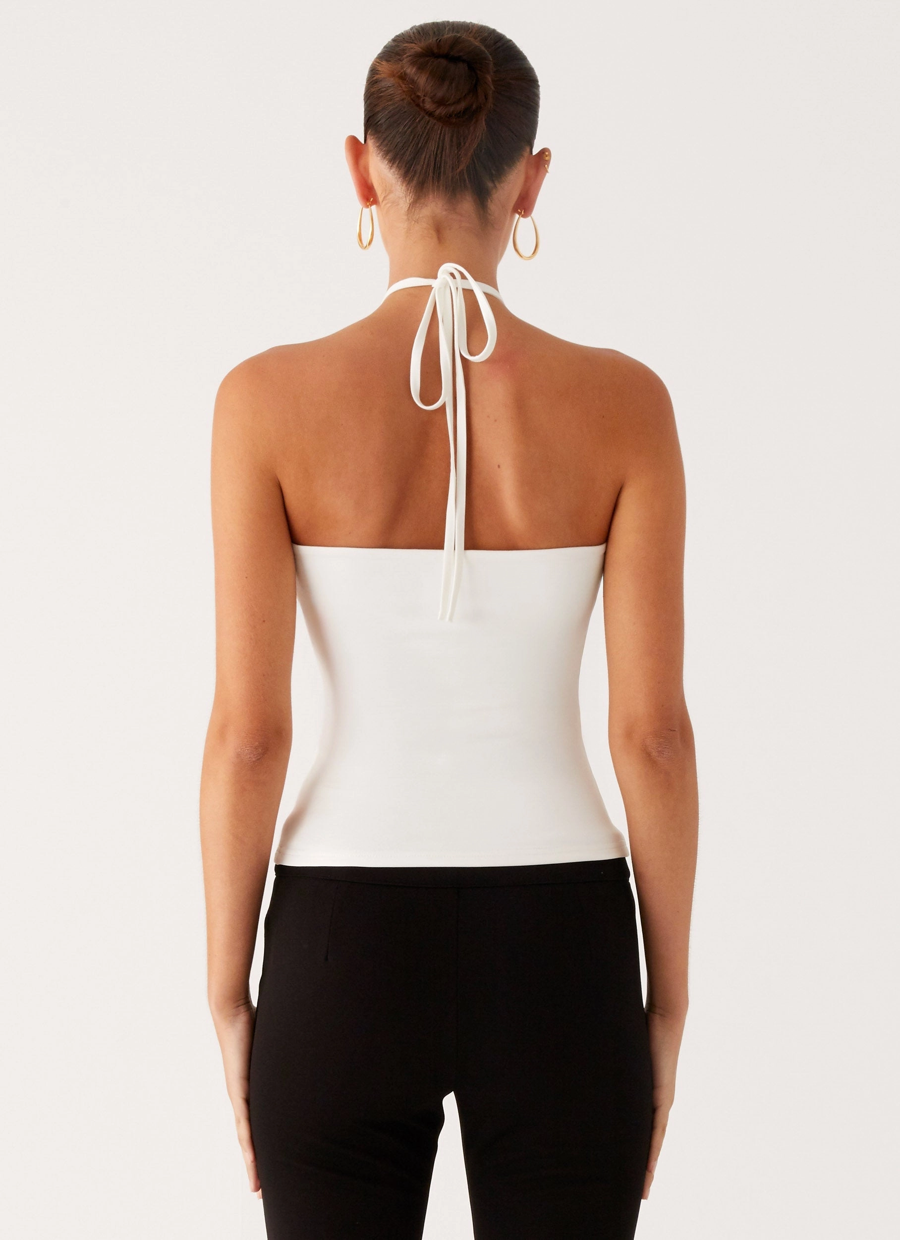 EcoFriendly Material CompressionFit Good Thing Halter Top - White