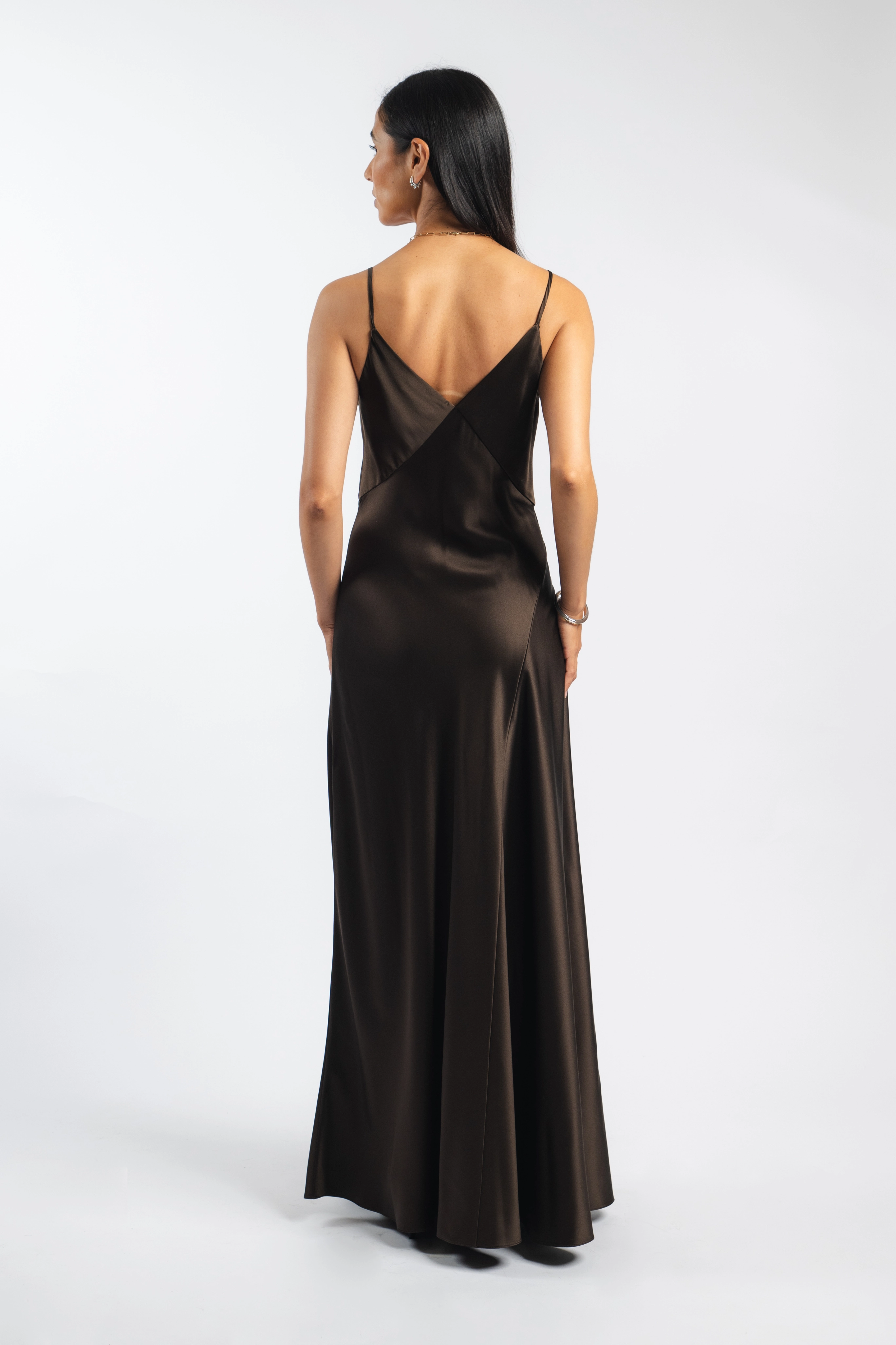 Floor-Length Fashion Essential Grace Slip in Brown
