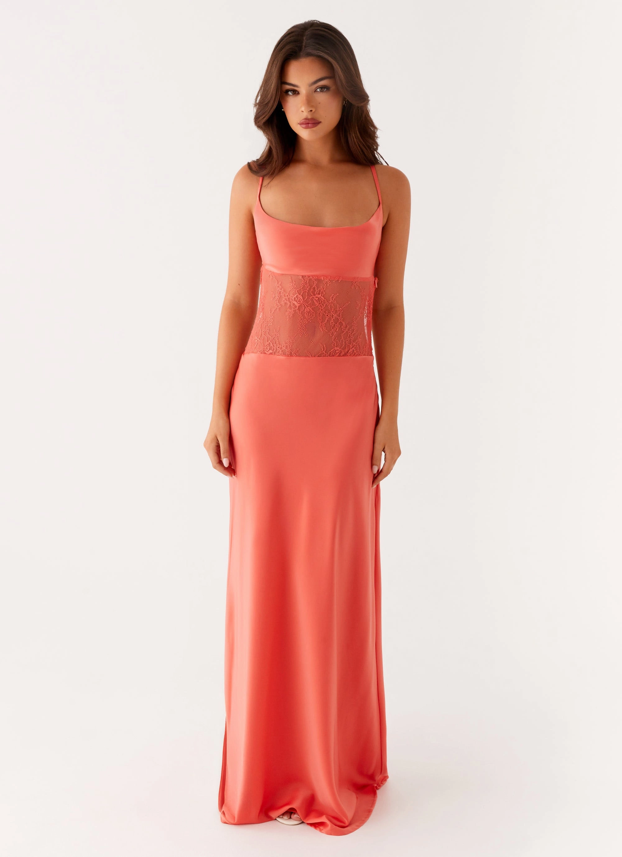Cotton-Blend Cool Form Shae Maxi Dress - Tangerine
