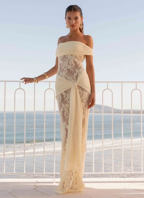 Delicate Touch Summer Air Gracie Twist Maxi Dress - Yellow