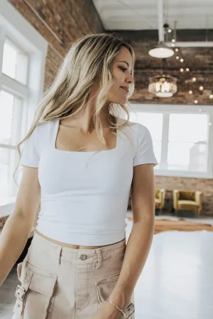 Grant Basic Square Neck Top Non Restrictive Mobility Ultraviolet Protection Fabric