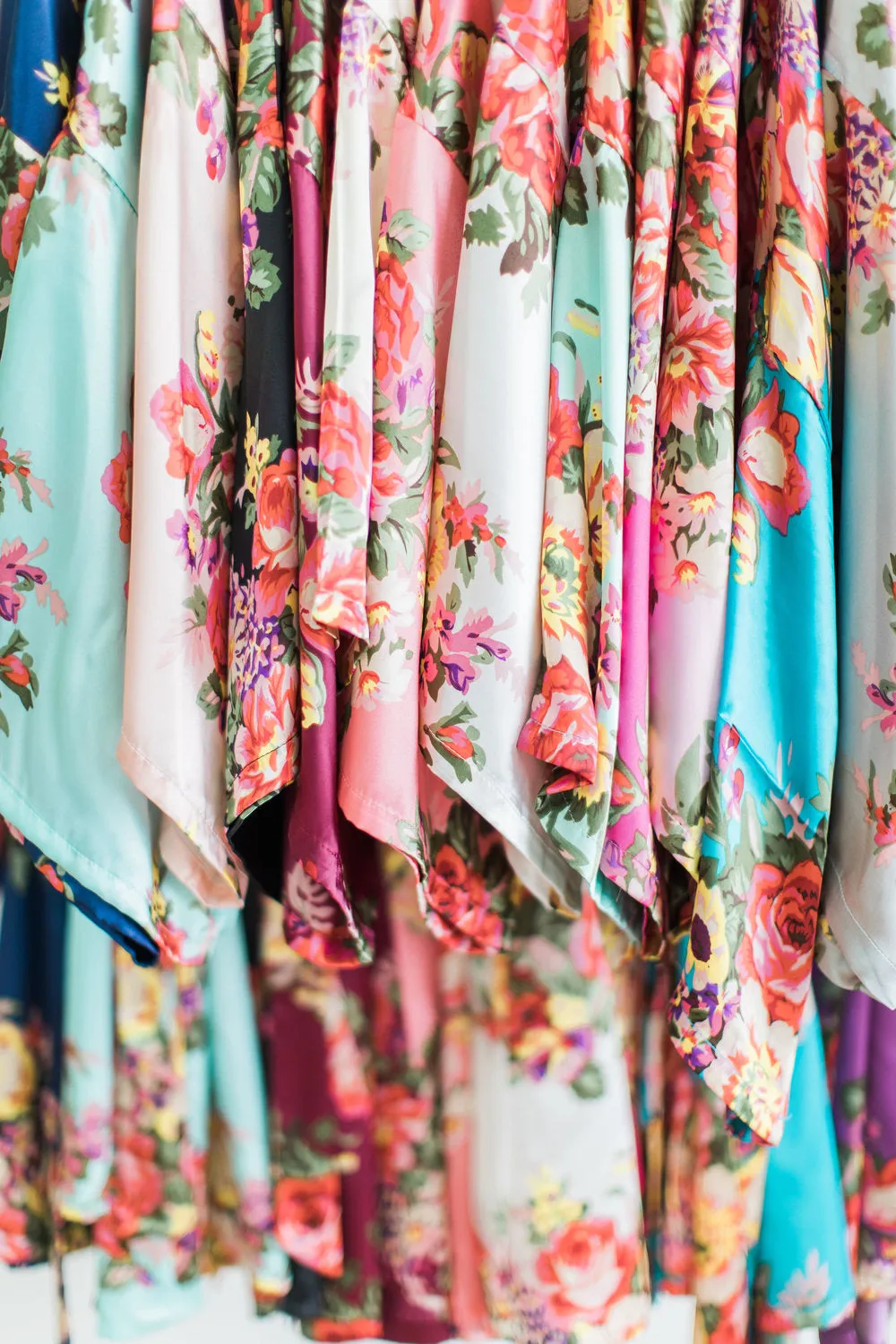 Gray Floral Bridesmaid Robe