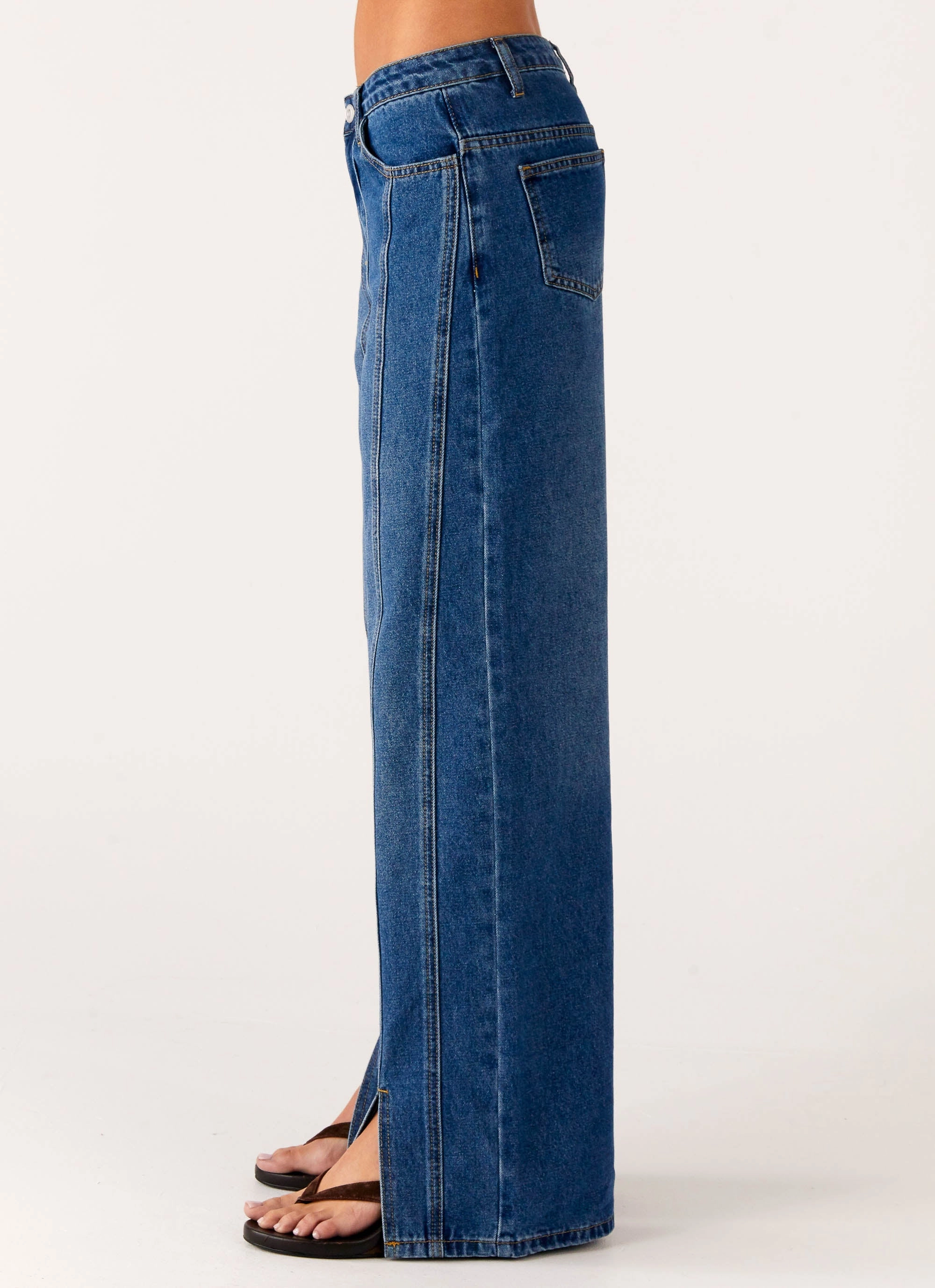 Light Touch Youth Style Office Wear Grayson Straight Leg Jeans - Denim Blue