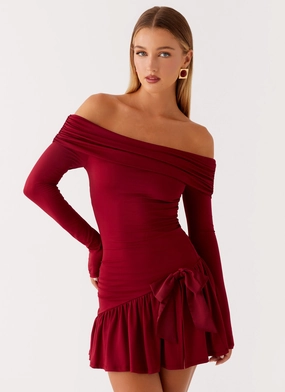 Dance Practice Neat Fit Grazia Mini Dress - Red