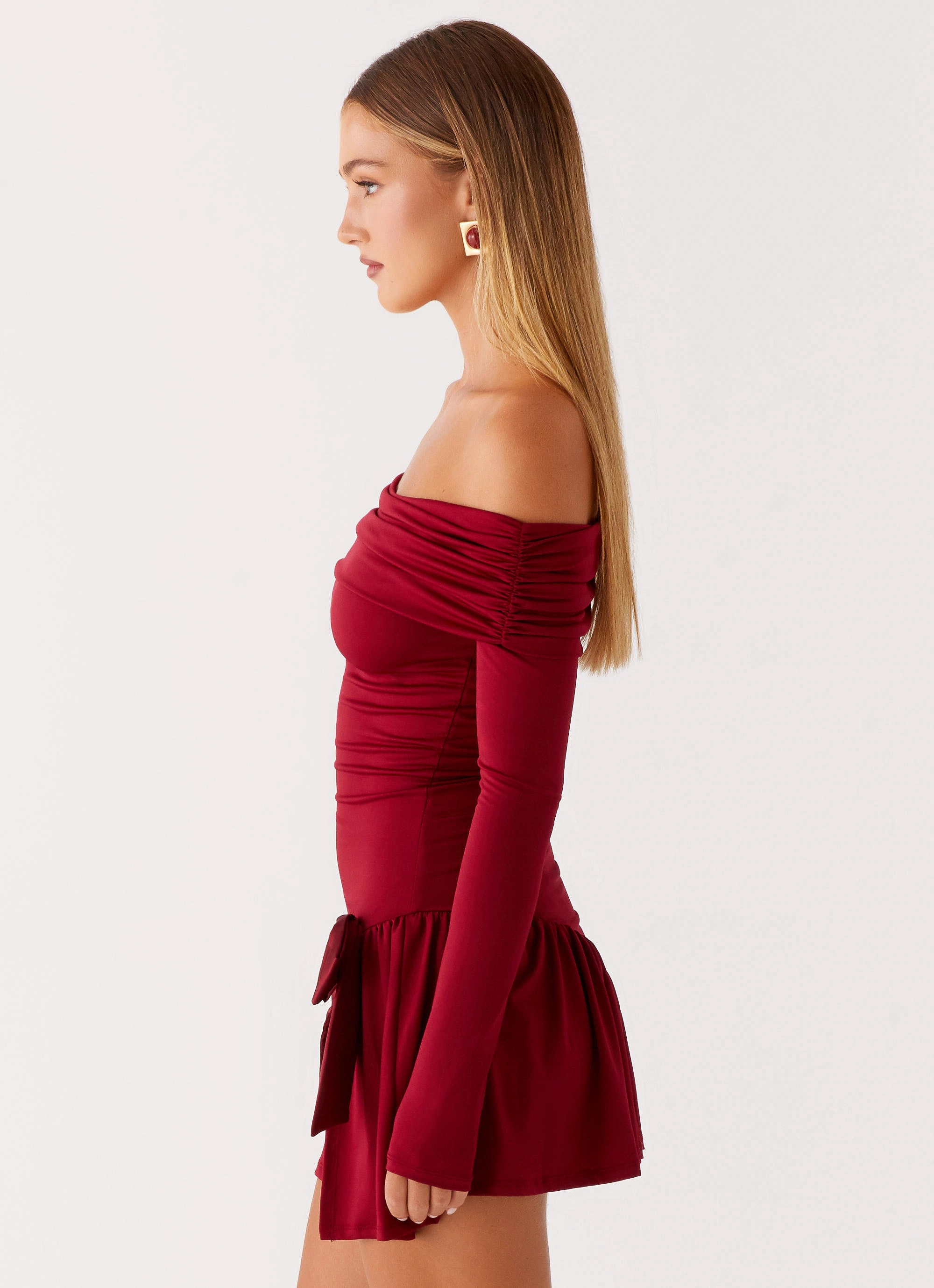 Grazia Mini Dress - Red Crisscross Details