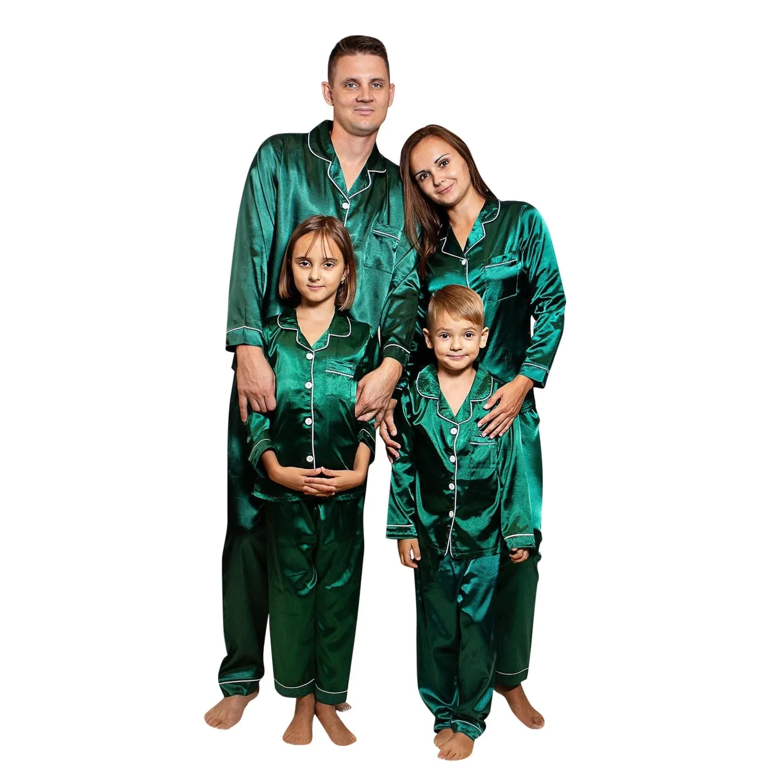 Green Family Satin Pajama Set