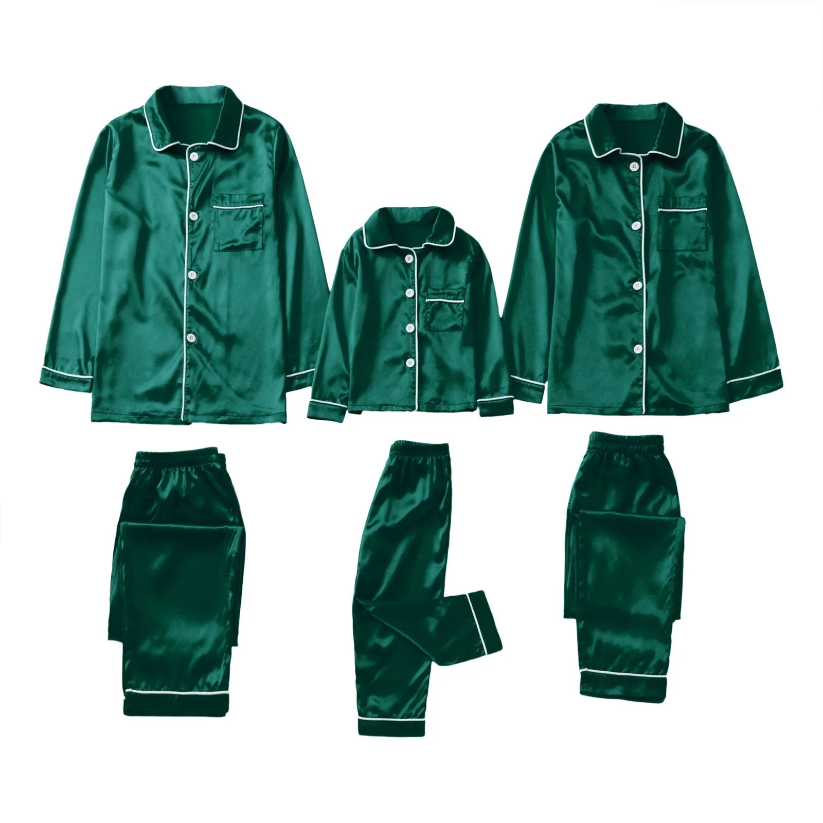 Green Family Satin Pajama Set