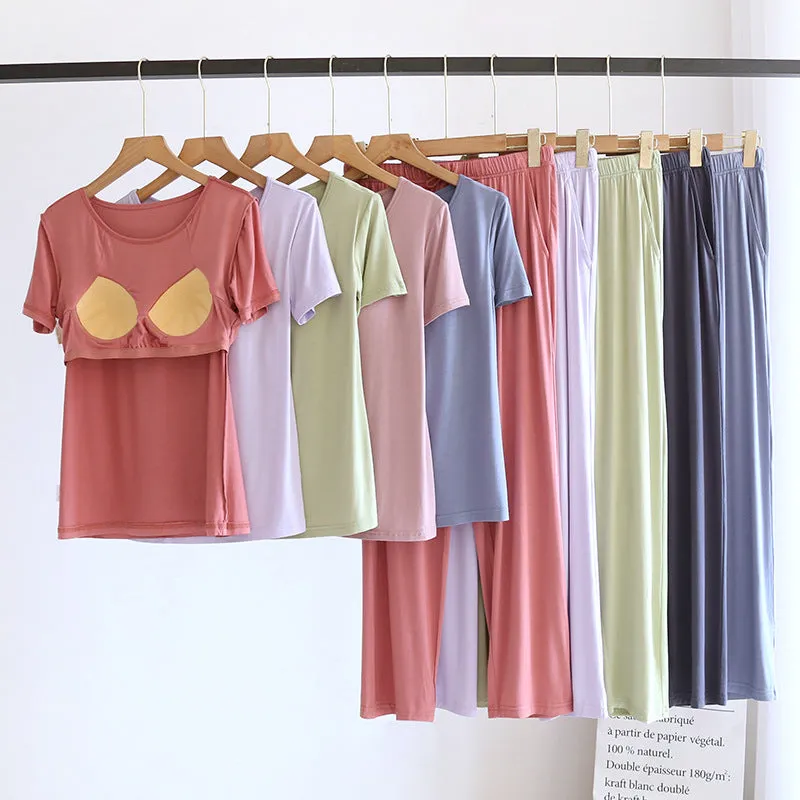 Green Modal Cotton Short Sleeve Pajama Set