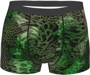 Green Snake Boxer Briefs, Moisture Wicking & Breathable,Underwear for Men