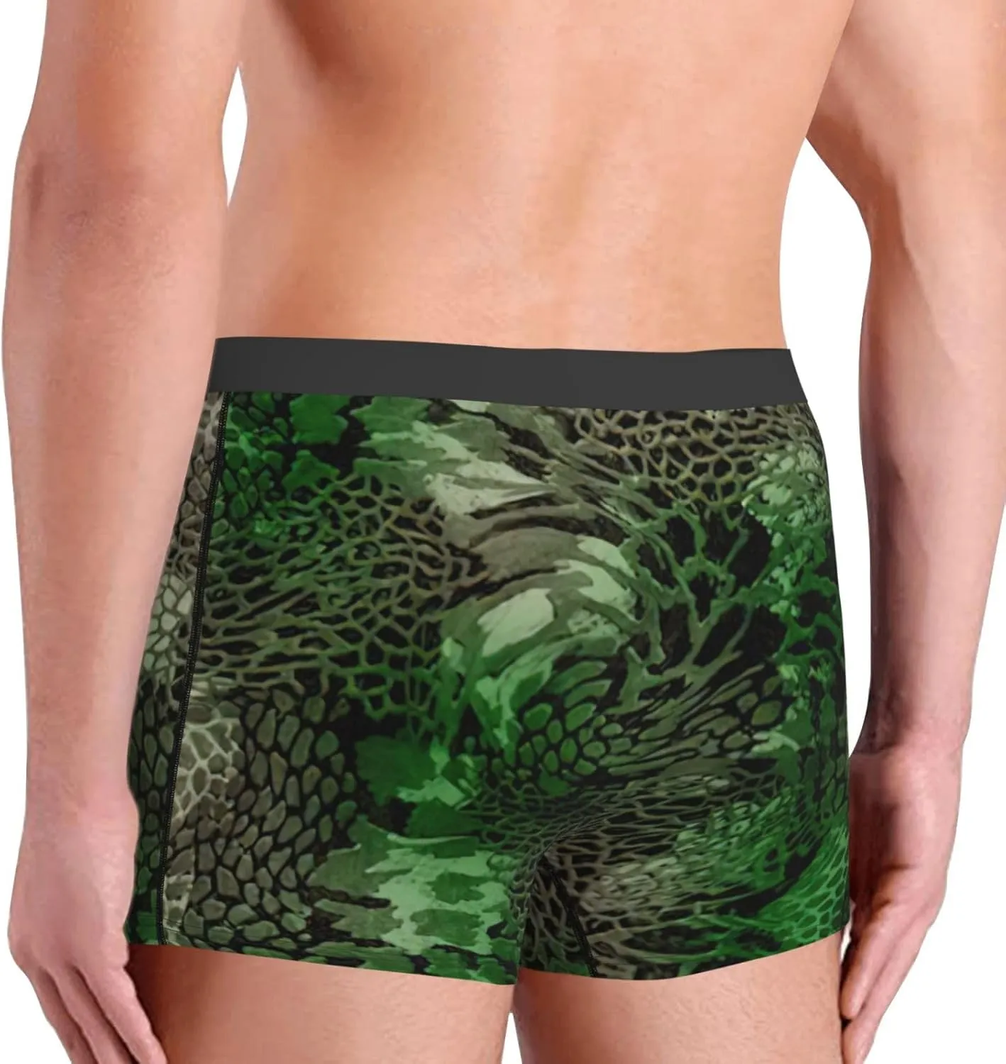 Green Snake Boxer Briefs, Moisture Wicking & Breathable,Underwear for Men